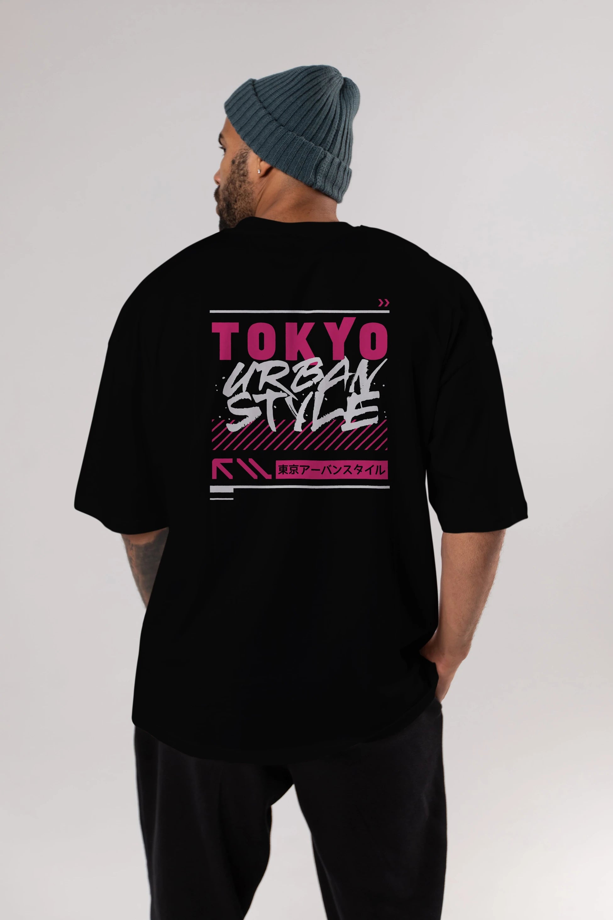 Tokyo Urban Style Arka Baskılı Oversize t-shirt Erkek Kadın Unisex