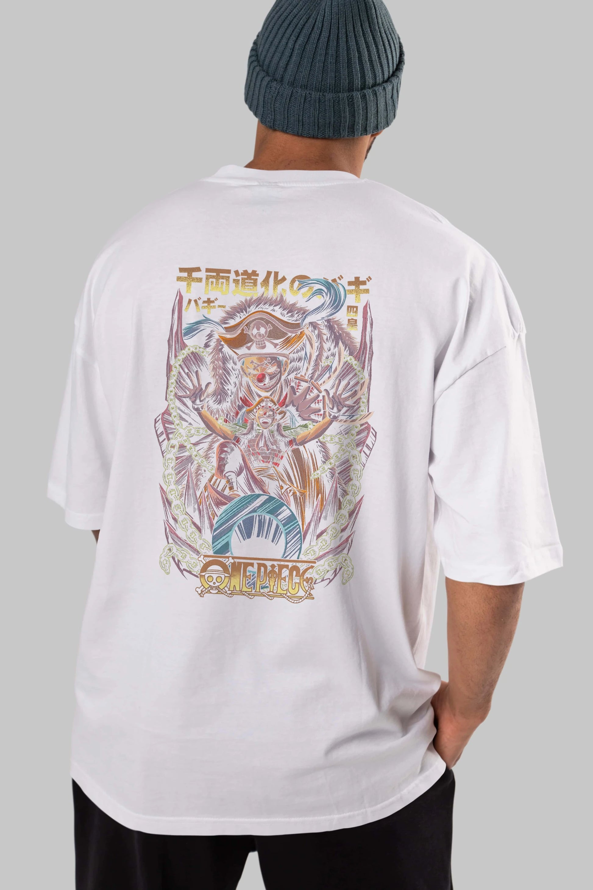 ONE PIECE (5) Anime Arka Baskılı Oversize t-shirt Erkek Kadın Unisex