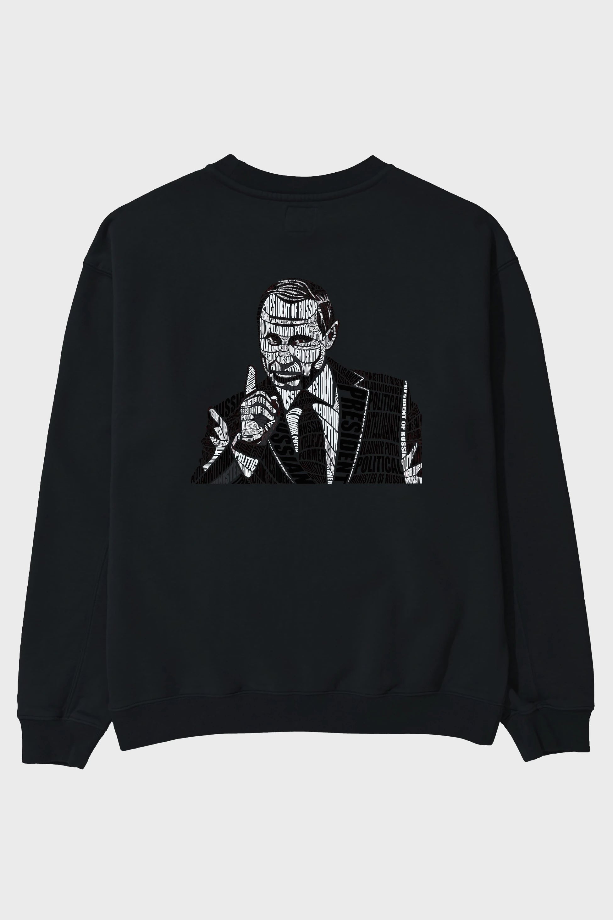Putin Calligram Arka Baskılı Oversize Sweatshirt Erkek Kadın Unisex