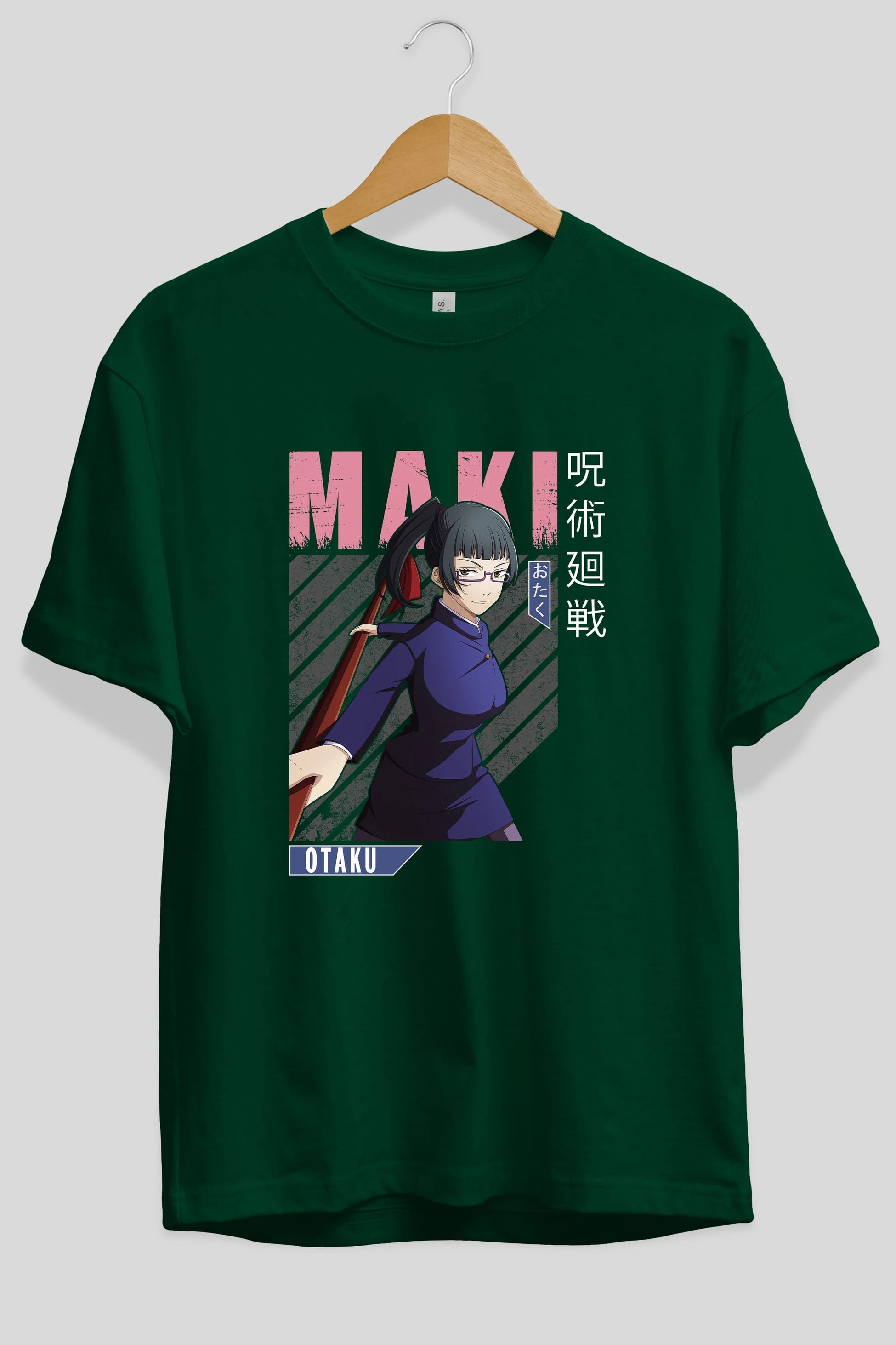 Maki Zenin CHAINSAWMAN Anime Ön Baskılı Oversize t-shirt %100 pamuk Erkek Kadın Unisex
