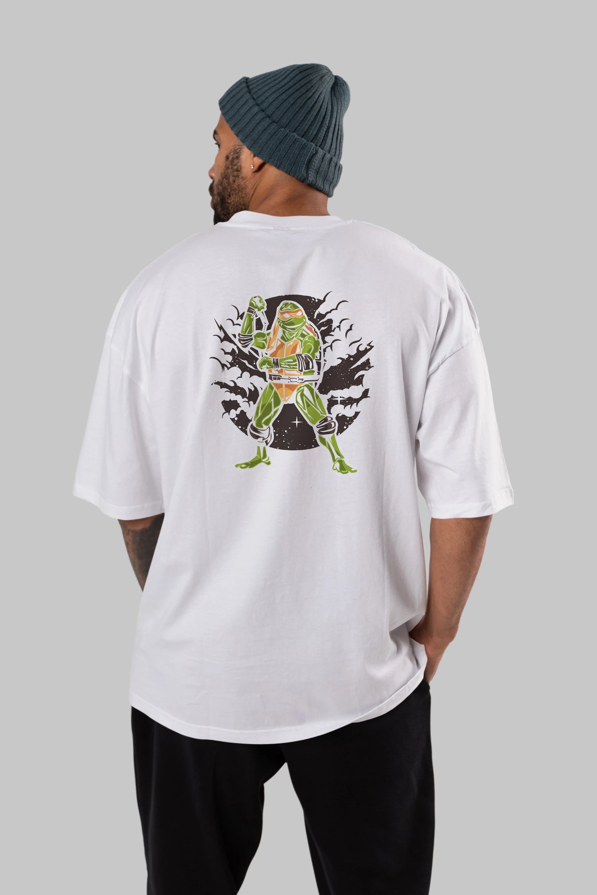 TURTLES Arka Baskılı Oversize t-shirt Erkek Kadın Unisex %100 Pamuk