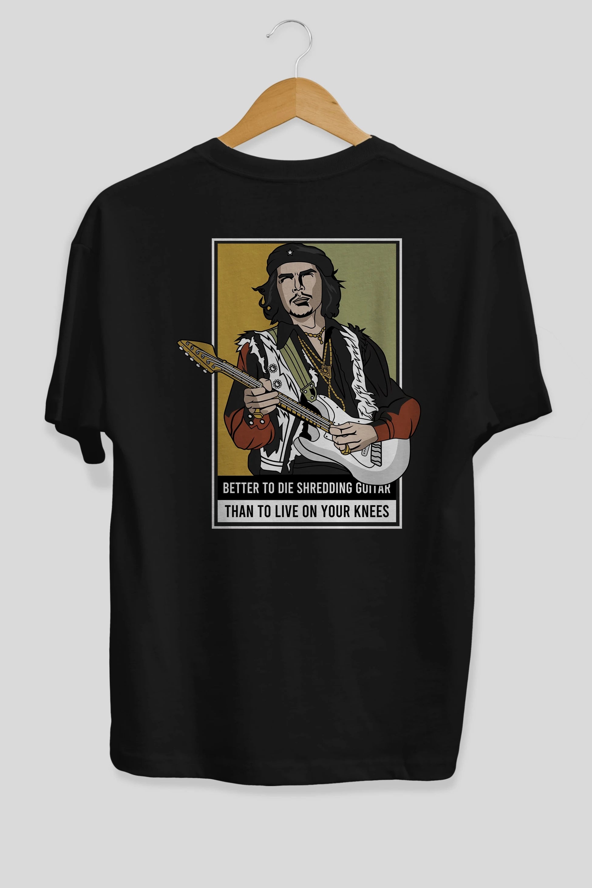 Che Guevara Hendrix Arka Baskılı Oversize t-shirt Erkek Kadın Unisex %100 Pamuk tişort