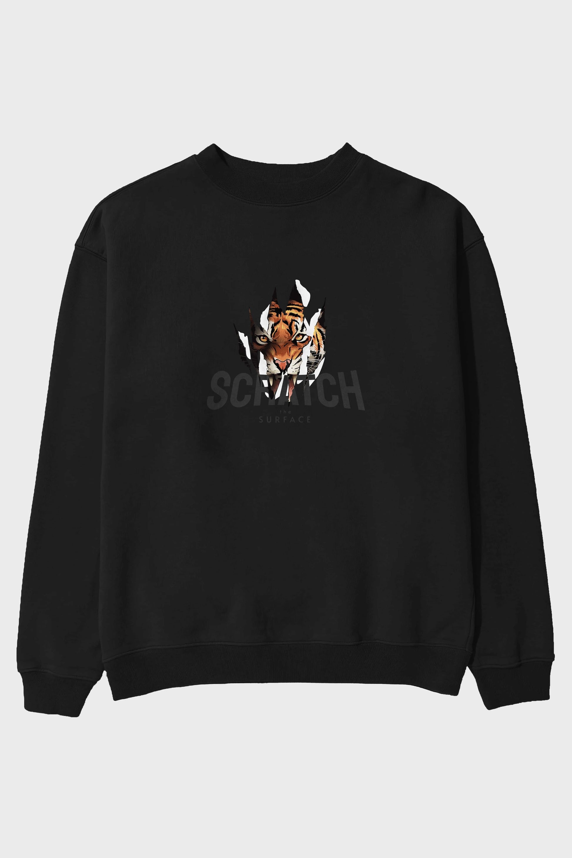 Teddy Bear Scratch Ön Baskılı Oversize Sweatshirt Erkek Kadın Unisex