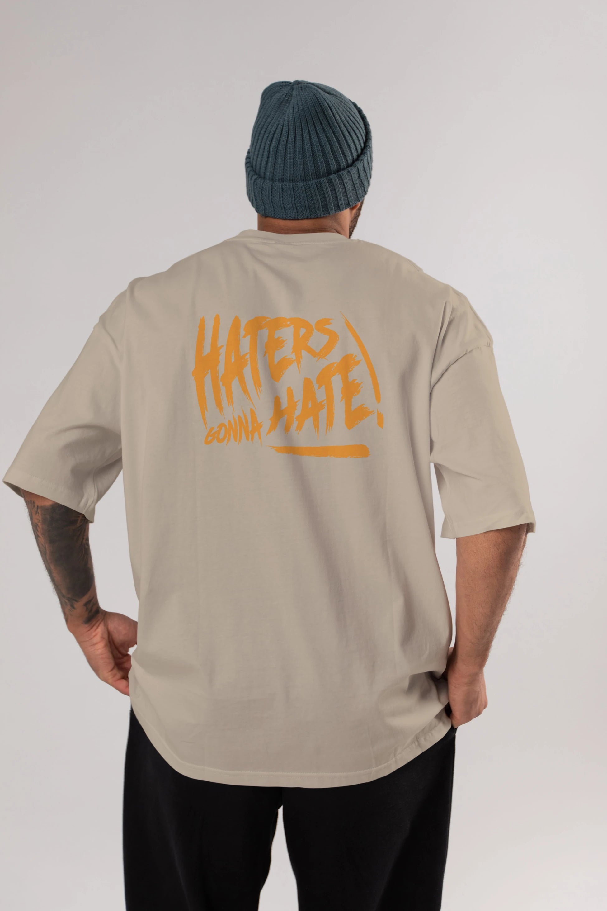 Hater Gonna Hate Arka Baskılı Oversize t-shirt Erkek Kadın Unisex