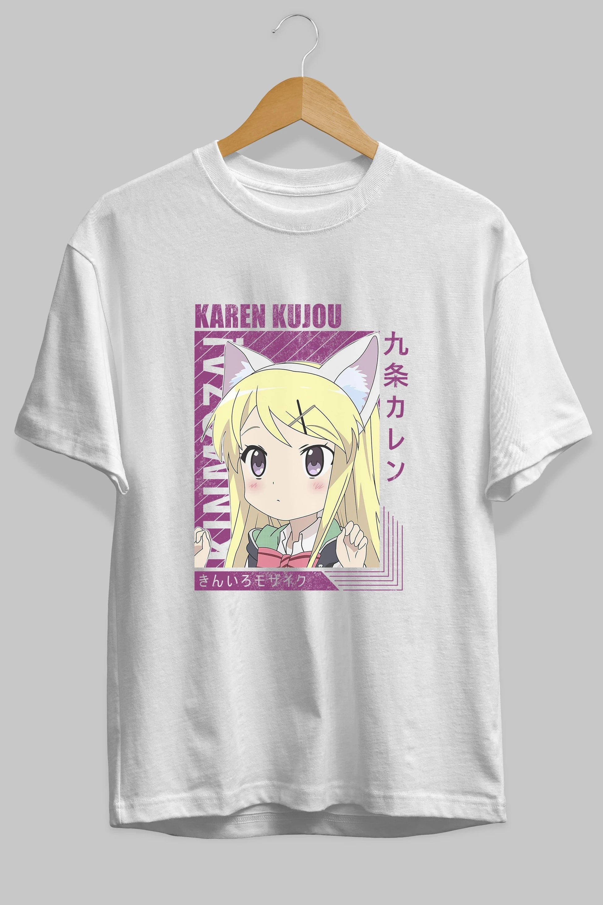 Karen Kujou 4 Anime Ön Baskılı Oversize t-shirt %100 pamuk Erkek Kadın Unisex