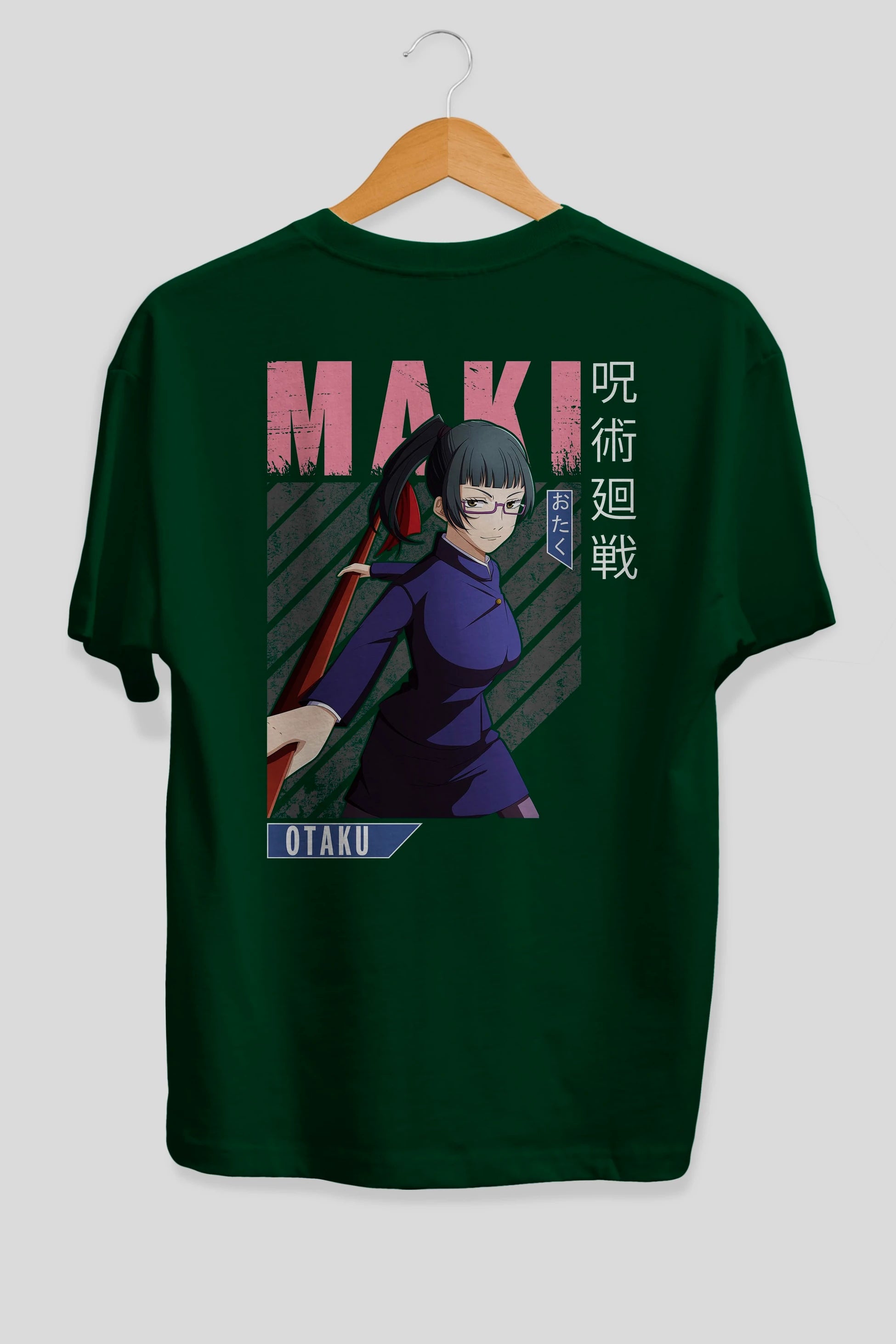 Maki Zenin CHAINSAWMAN Anime Arka Baskılı Oversize t-shirt Erkek Kadın Unisex