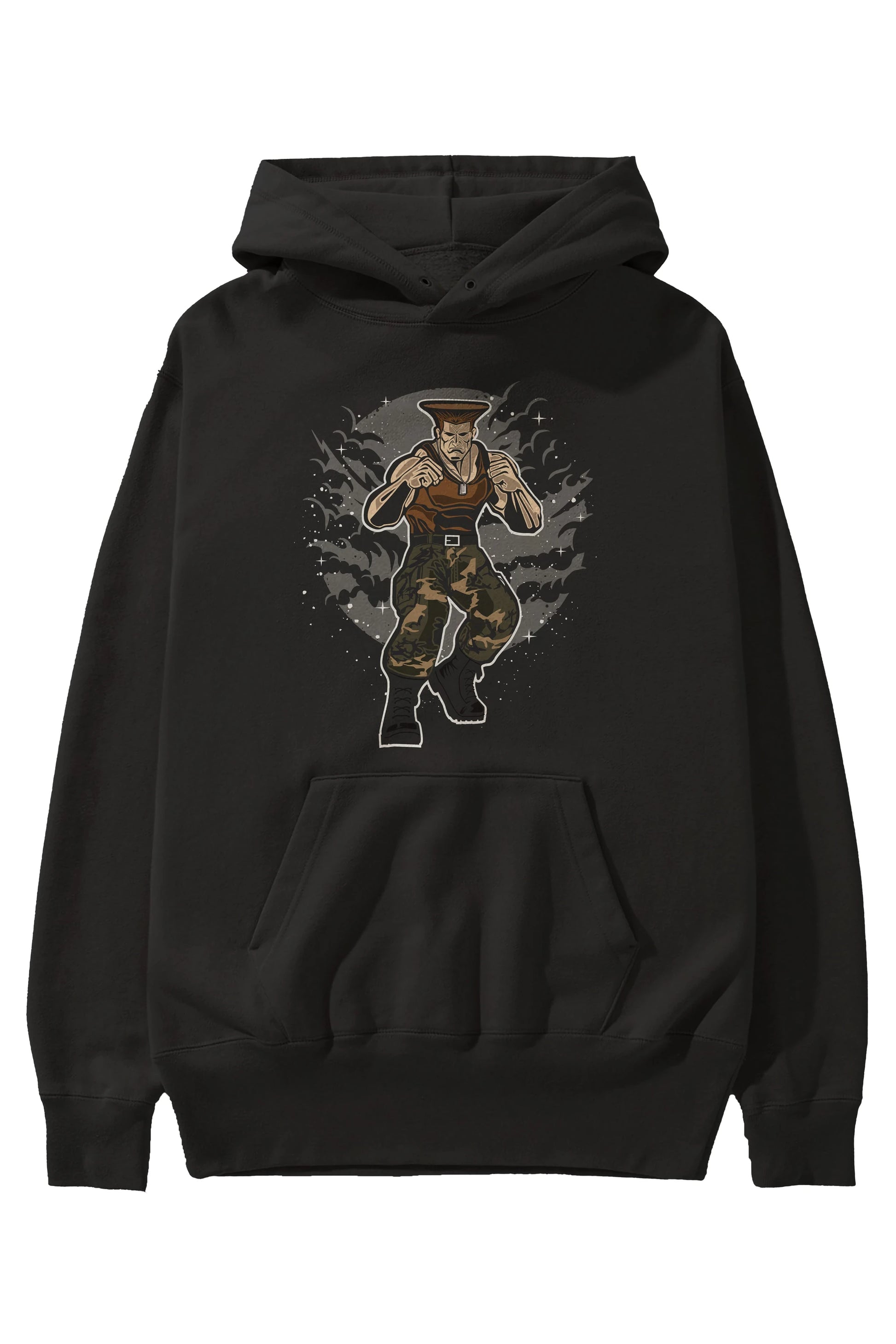 Guile Ön Baskılı Hoodie Oversize Kapüşonlu Sweatshirt Erkek Kadın Unisex