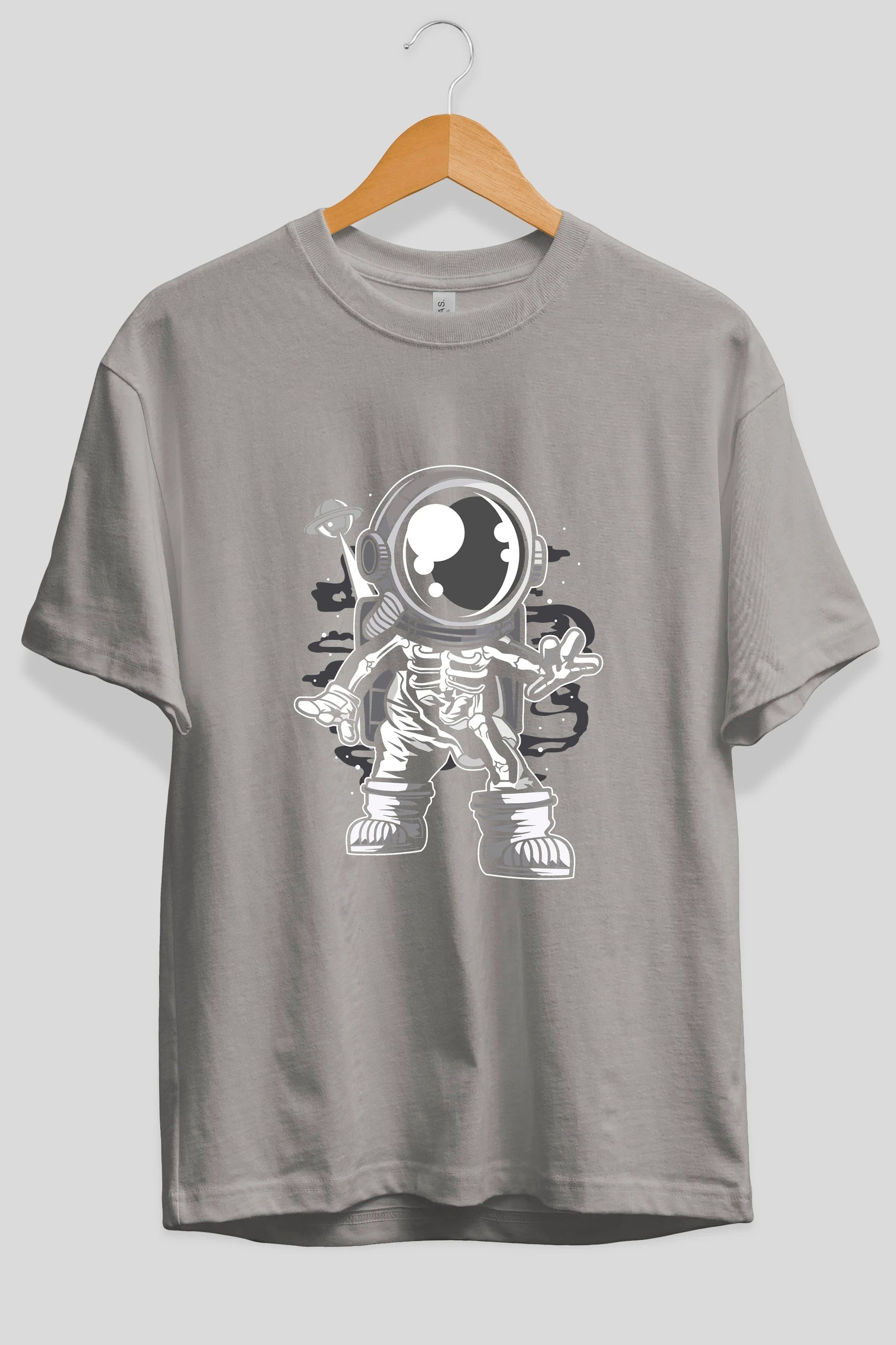 Space Skeleton Ön Baskılı Oversize t-shirt Erkek Kadın Unisex