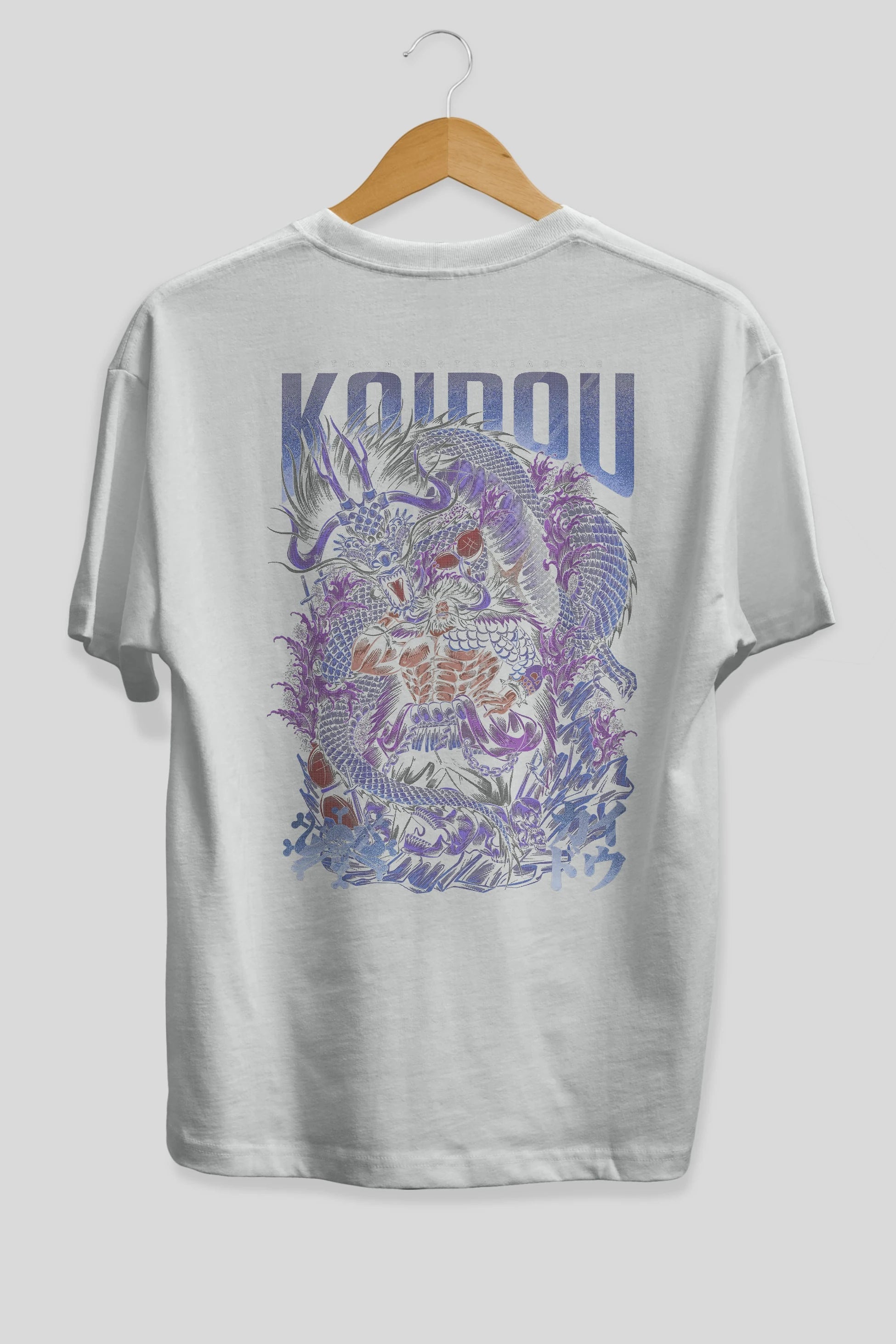KAIDOU ONE PIECE Anime Arka Baskılı Oversize t-shirt Erkek Kadın Unisex