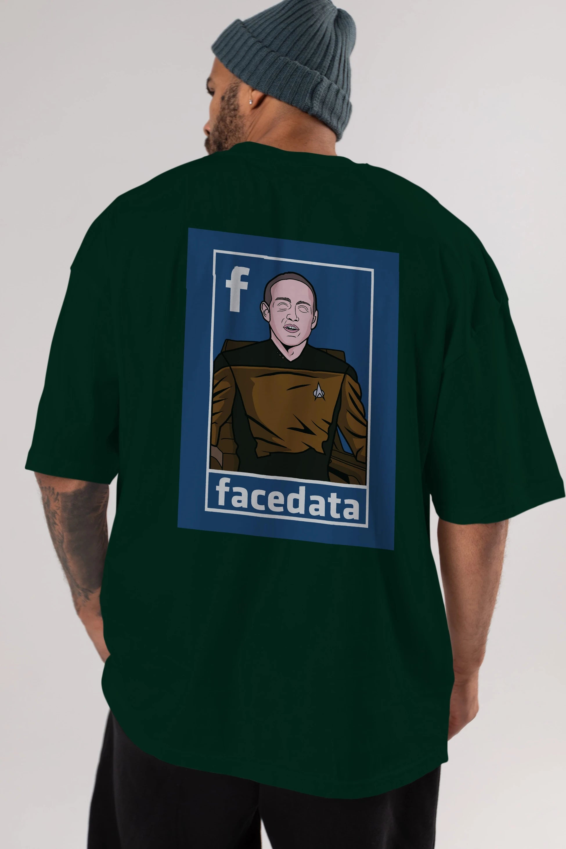 Zukerberg Data Arka Baskılı Oversize t-shirt Erkek Kadın Unisex %100 Pamuk tişort