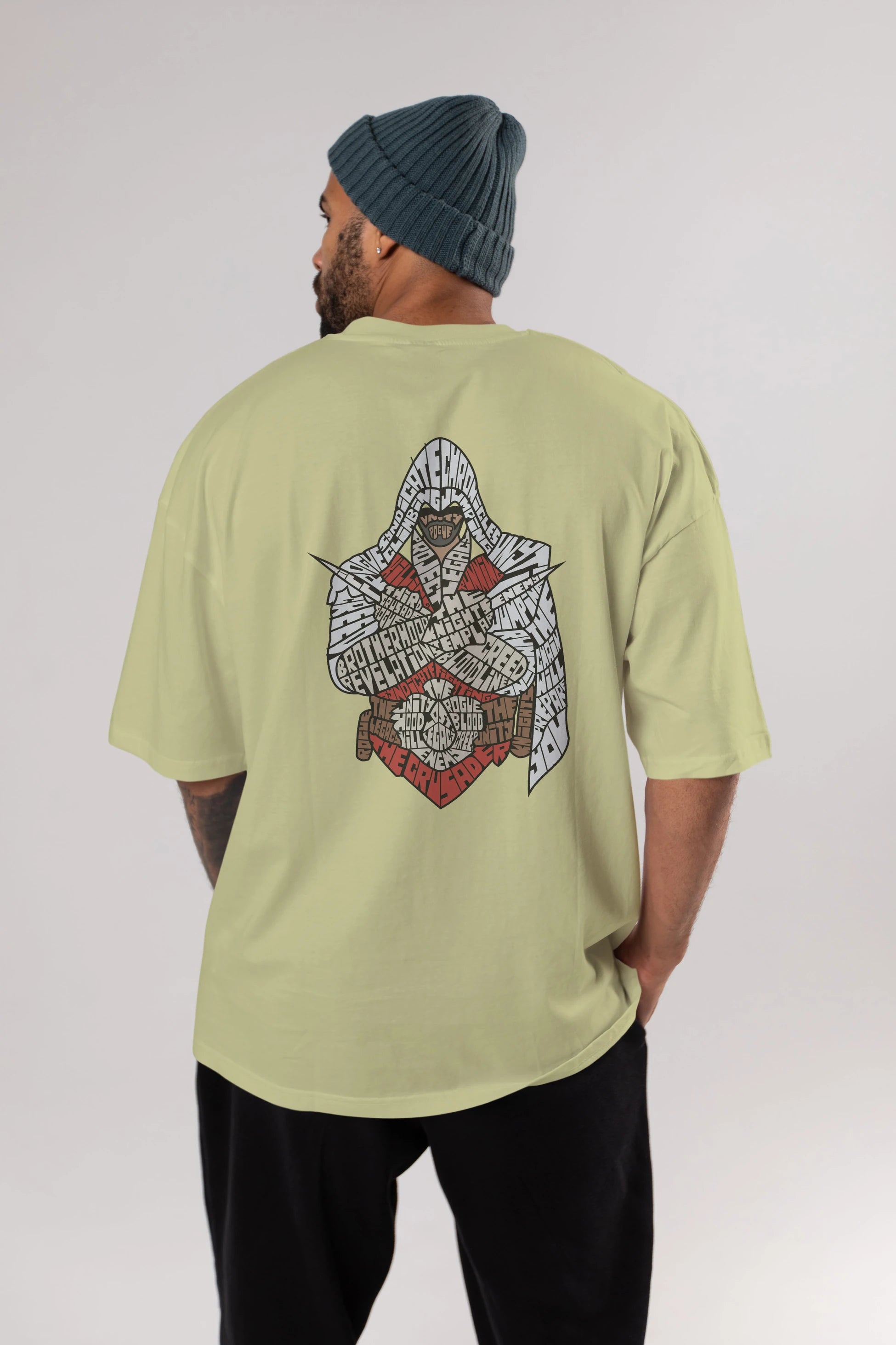 Assassins Arka Baskılı Oversize t-shirt %100 pamuk Erkek Kadın Unisex