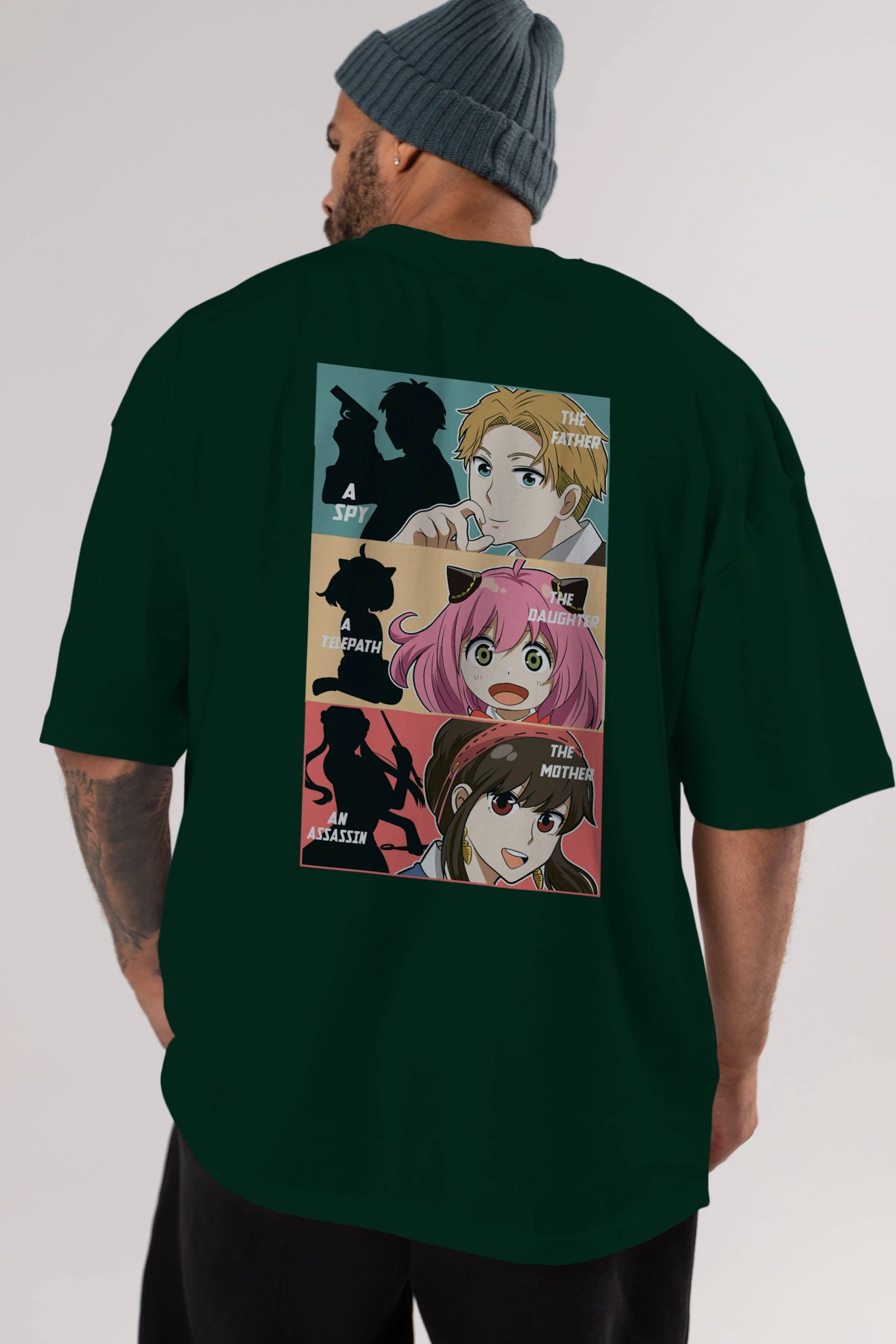 SPY X FAMILY Anime Arka Baskılı Oversize t-shirt Erkek Kadın Unisex