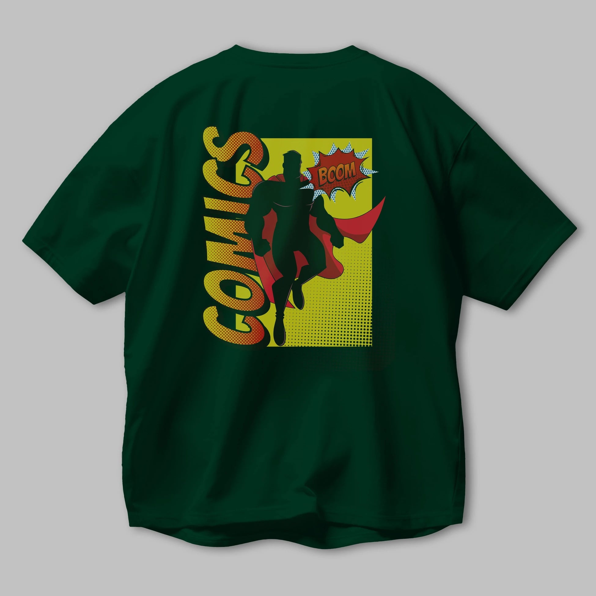 Comics Boom Arka Baskılı Oversize t-shirt Erkek Kadın Unisex