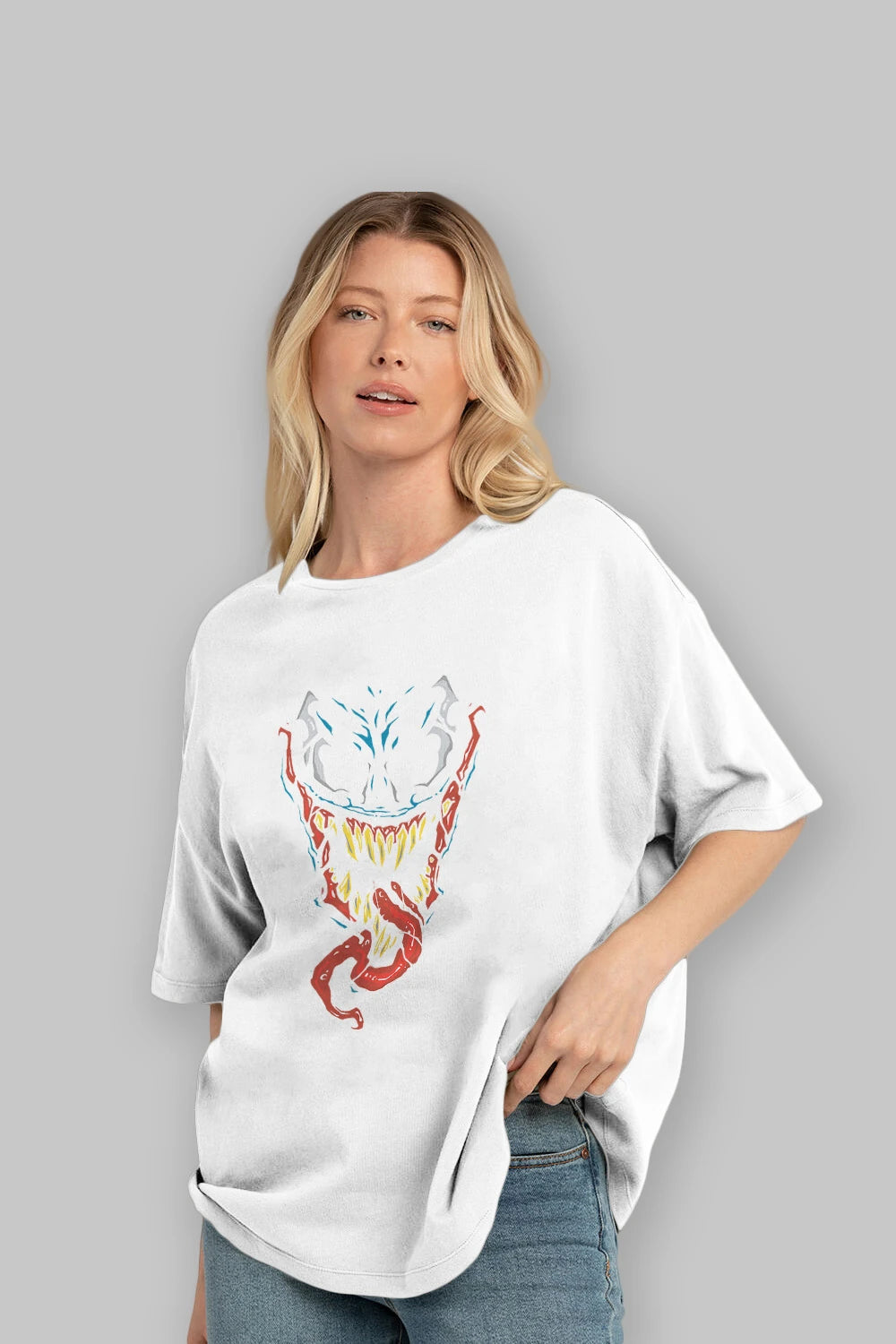 Venom (15) Ön Baskılı Oversize t-shirt Erkek Kadın Unisex %100 Pamuk Bisiklet Yaka tişort