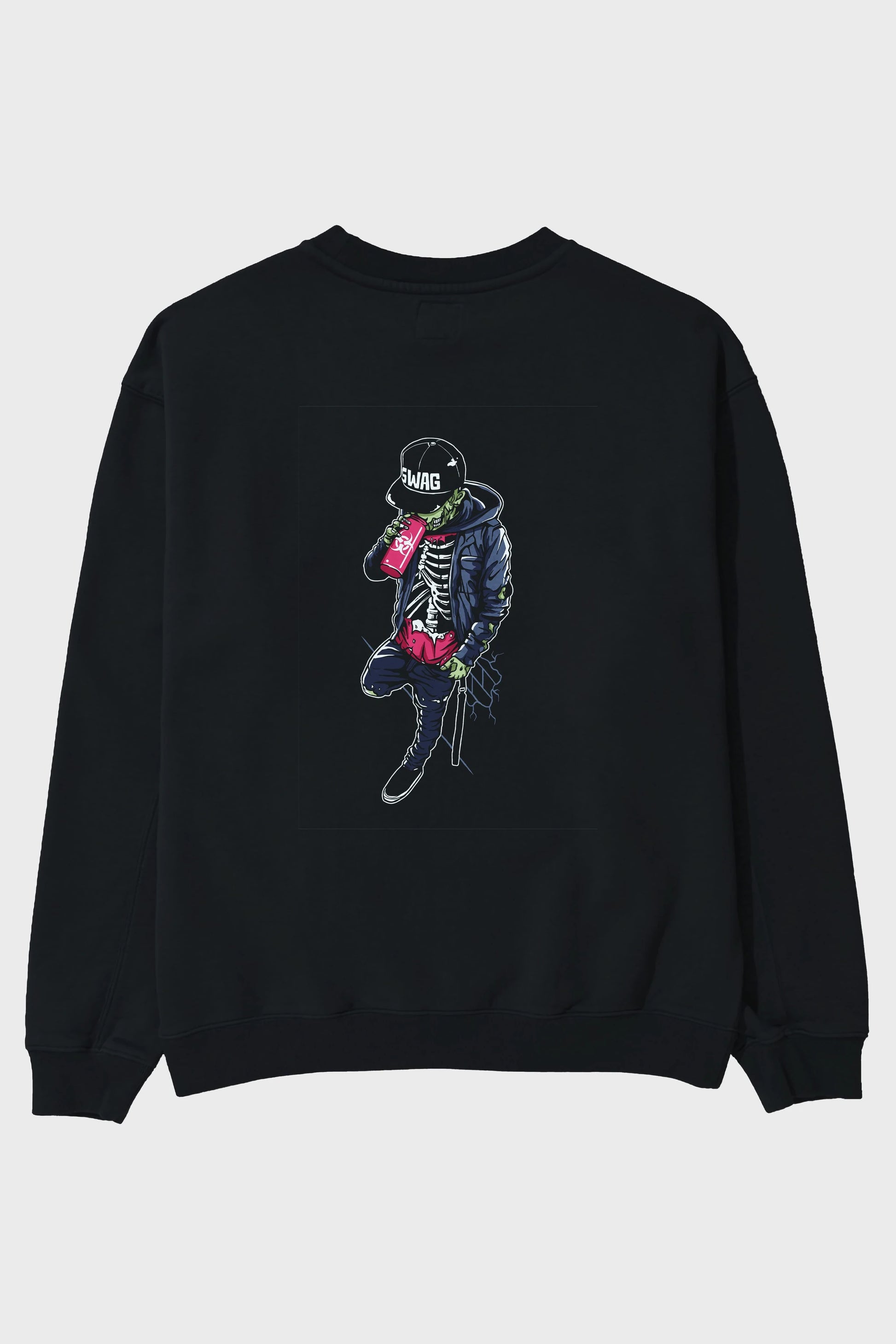 Zombie Swag Arka Baskılı Oversize Sweatshirt Erkek Kadın Unisex