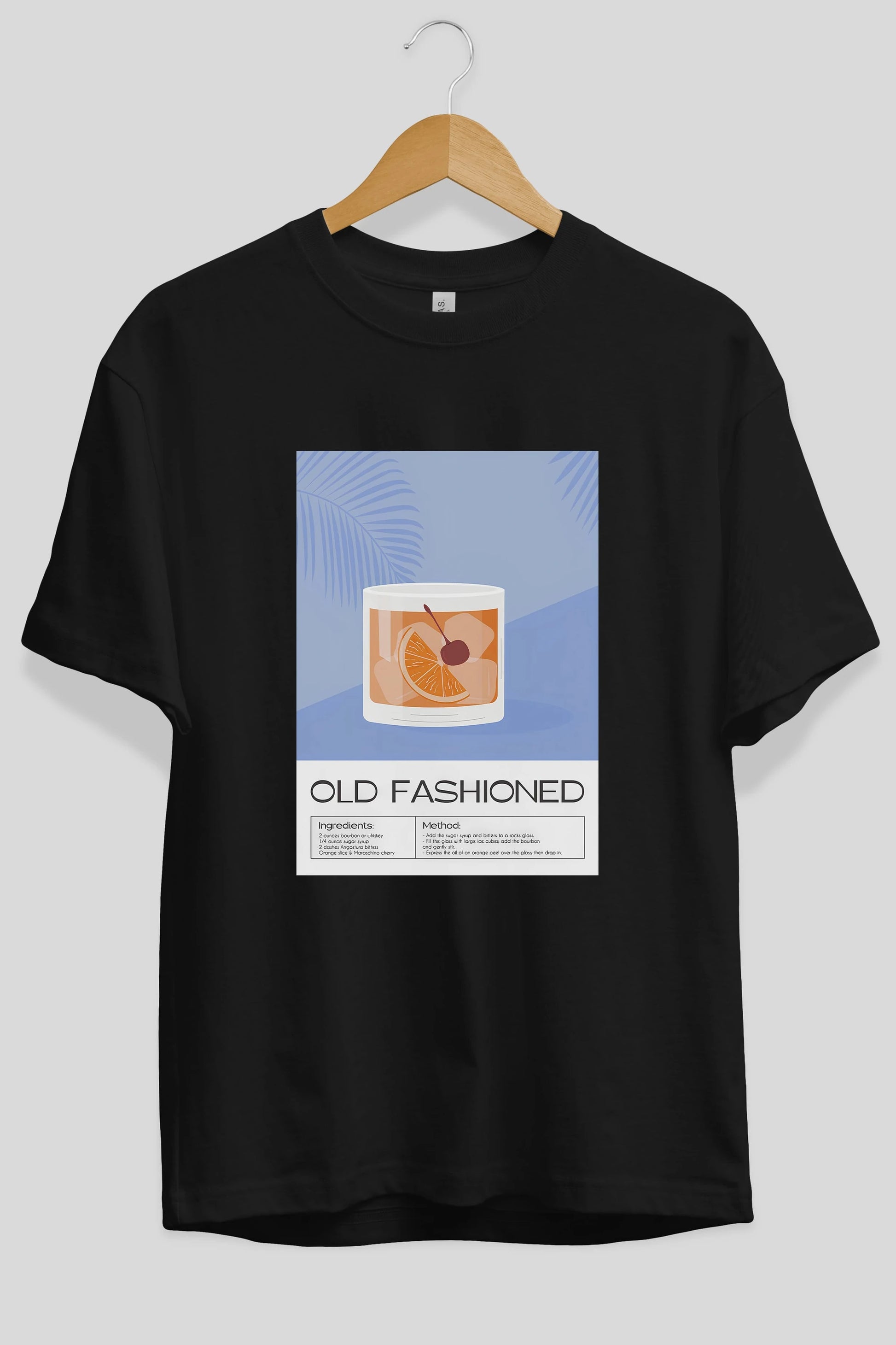 Old Fashioned 3 Ön Baskılı Oversize t-shirt Erkek Kadın Unisex %100 Pamuk Bisiklet Yaka tişort