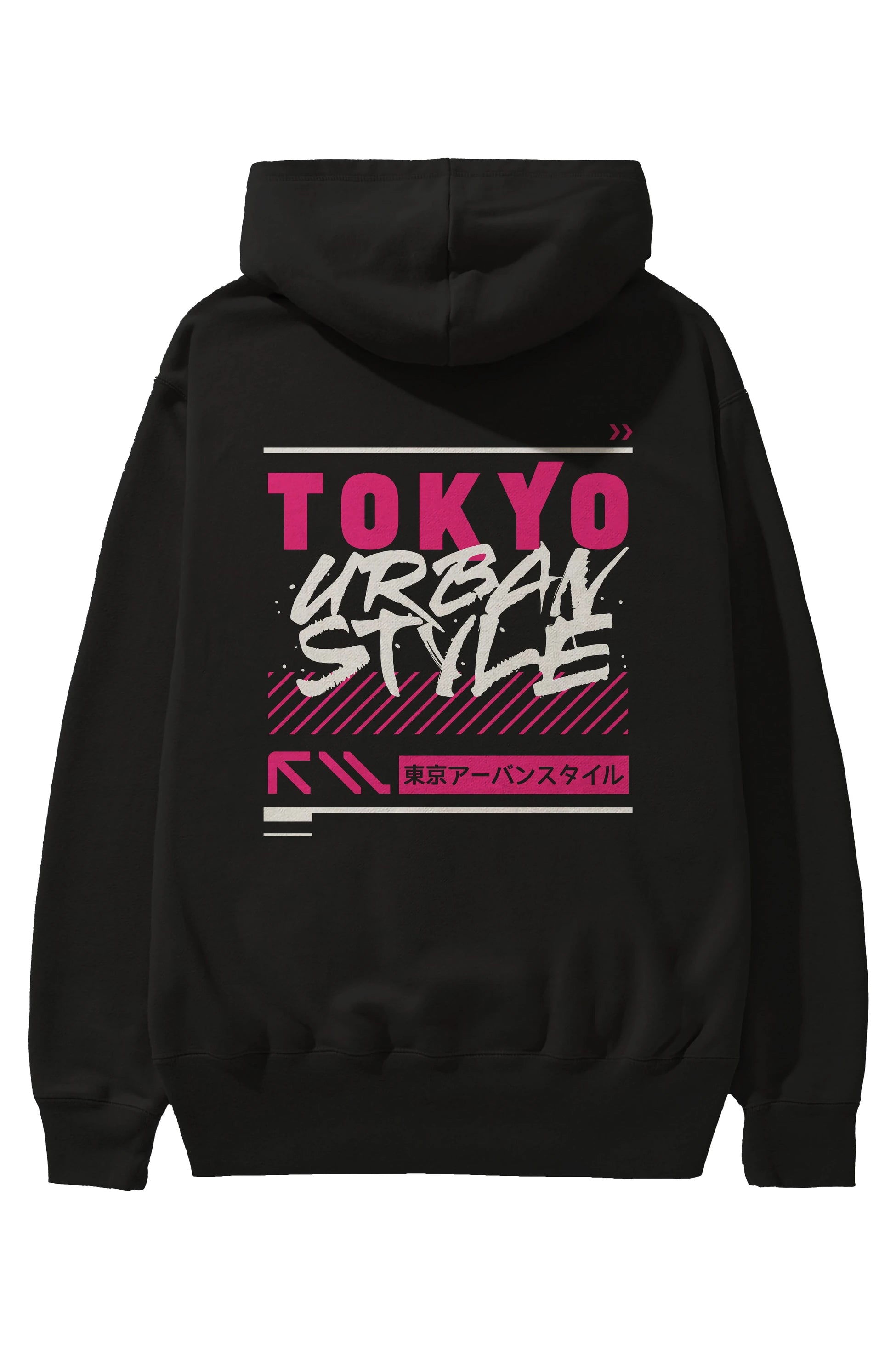 Tokyo Urban Style Arka Baskılı Hoodie Oversize Kapüşonlu Sweatshirt Erkek Kadın Unisex