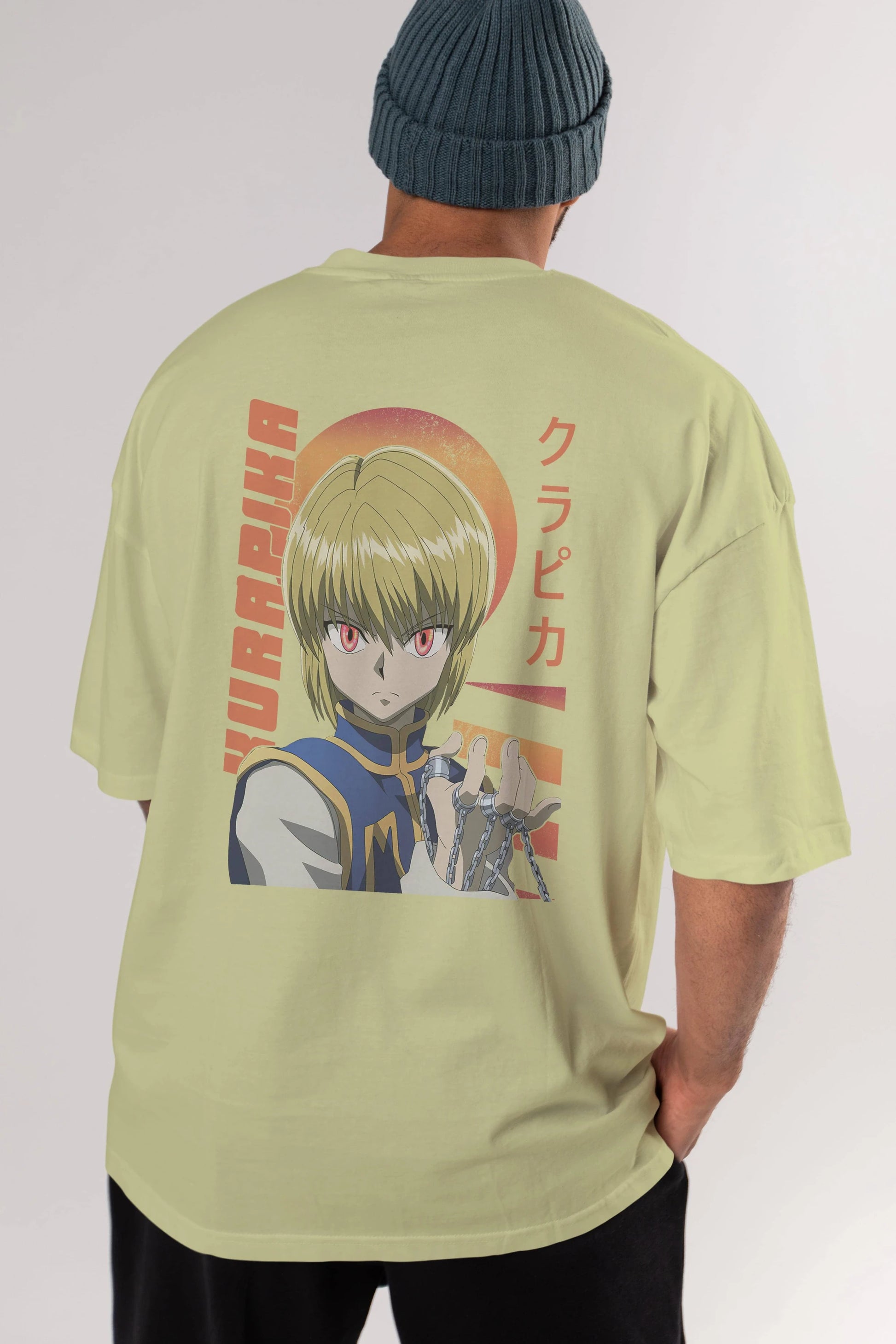 Kurapika 5 (2) Anime Arka Baskılı Oversize t-shirt Erkek Kadın Unisex