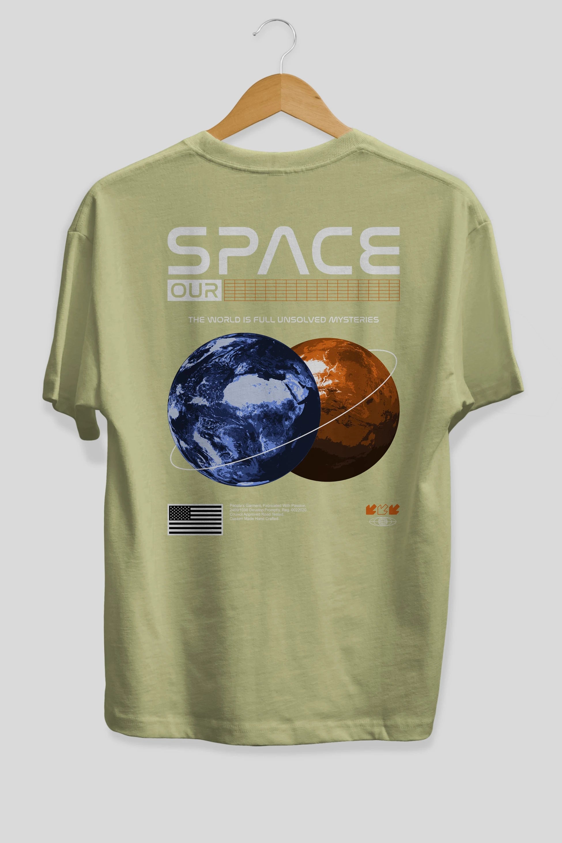 Space Our Arka Baskılı Oversize t-shirt Erkek Kadın Unisex