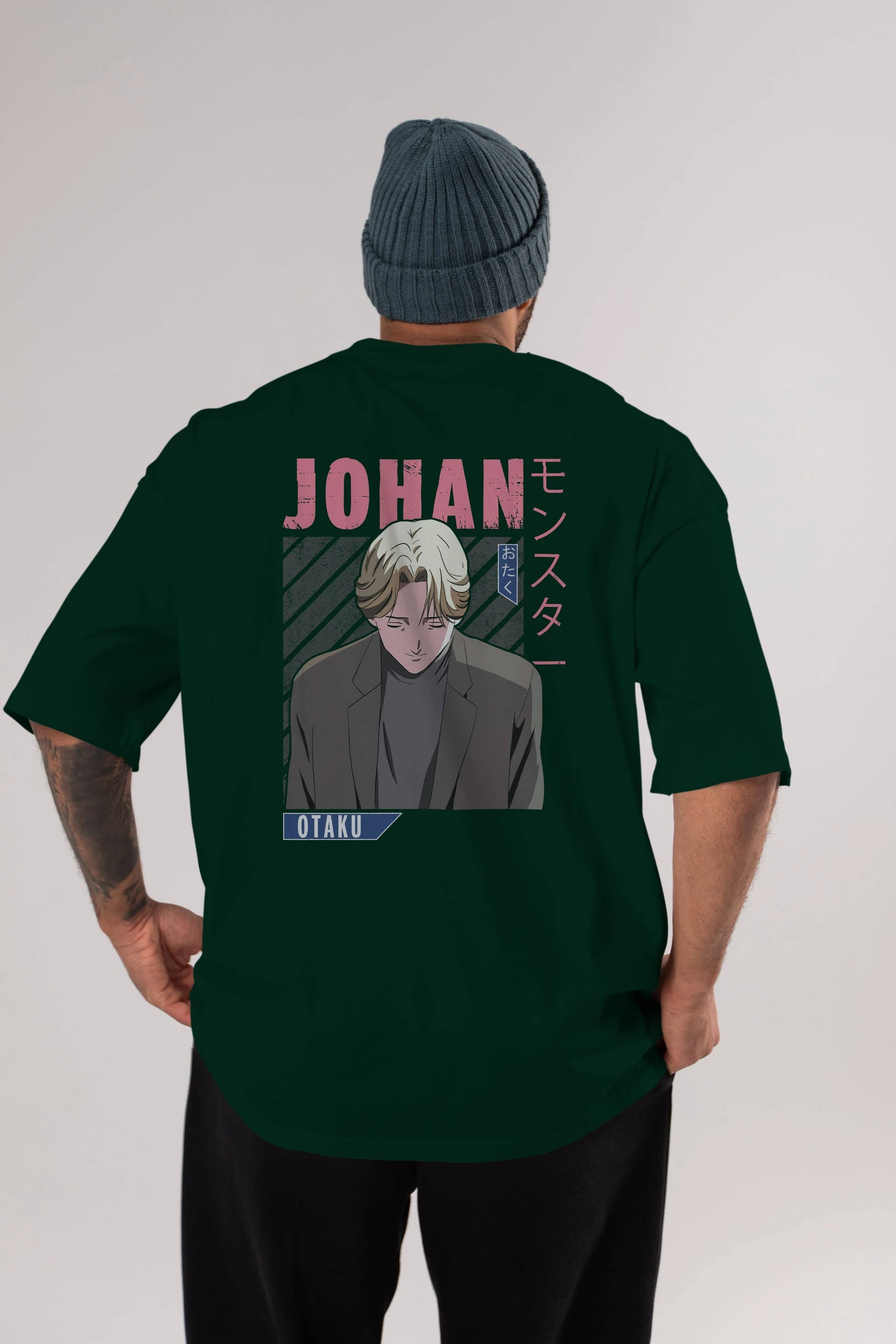 Johan Liebert MONSTER Anime Arka Baskılı Oversize t-shirt Erkek Kadın Unisex