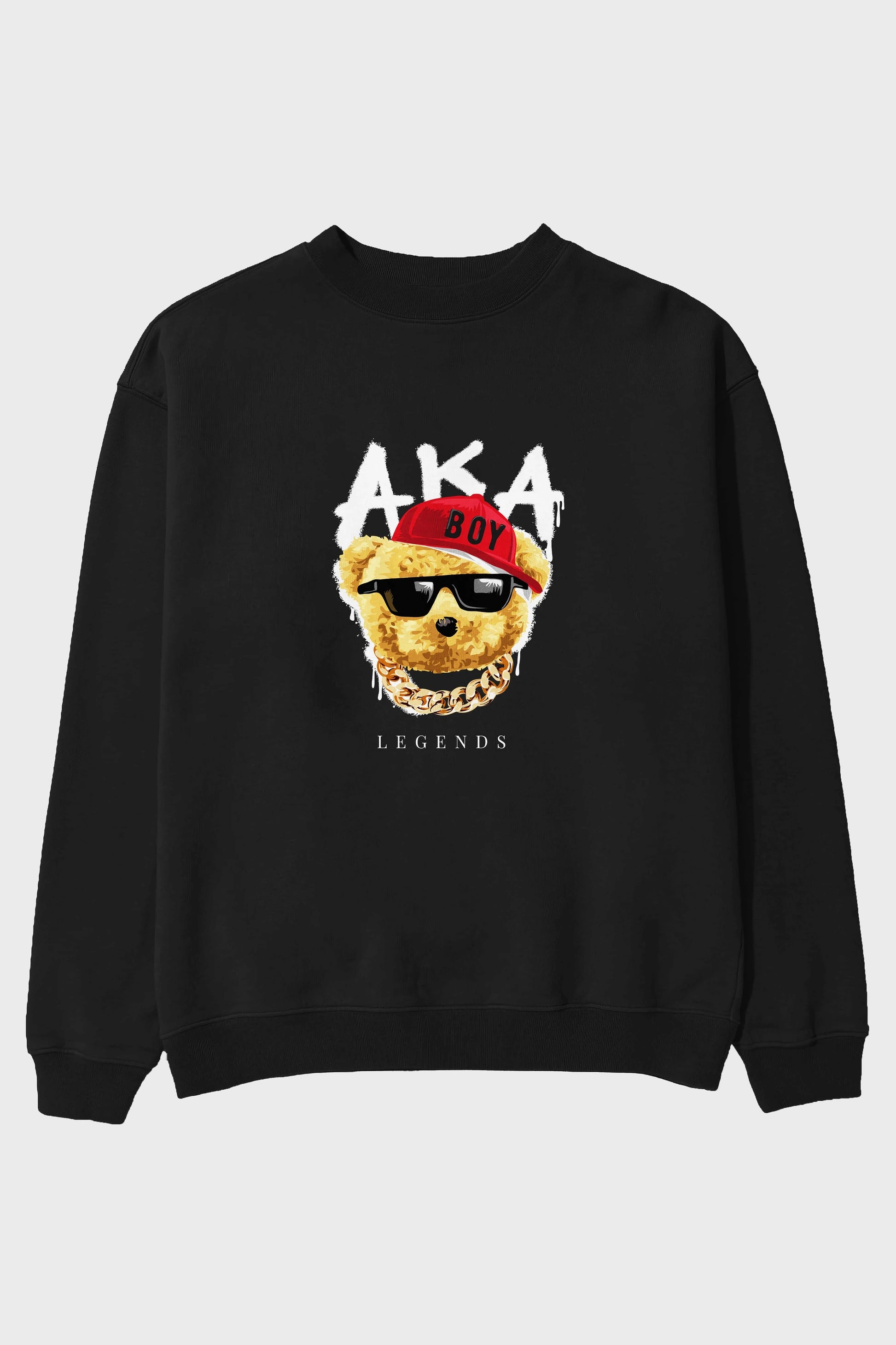 Teddy Bear Legends Ön Baskılı Oversize Sweatshirt Erkek Kadın Unisex