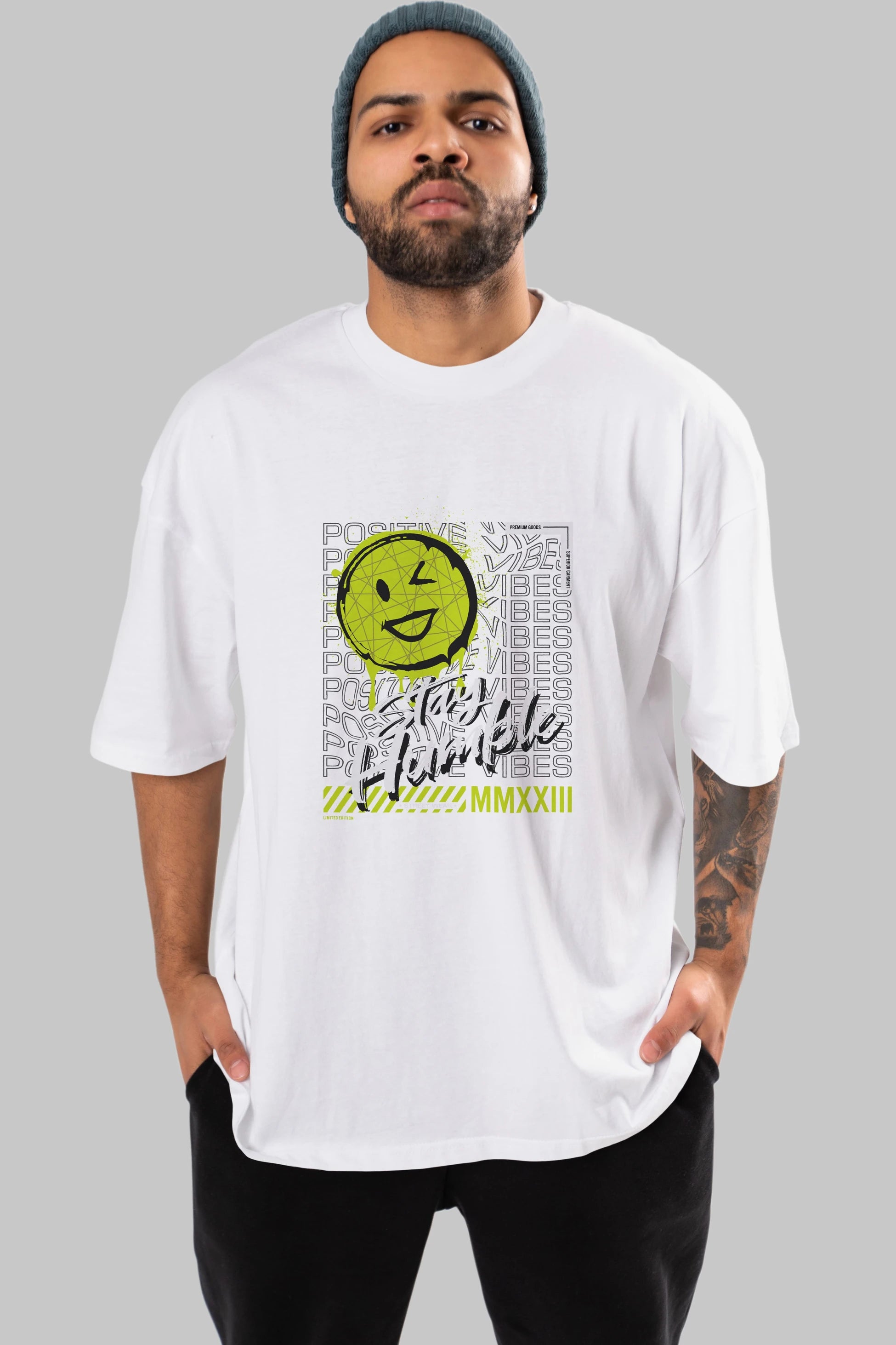 Stay Humble Ön Baskılı Oversize t-shirt Erkek Kadın Unisex