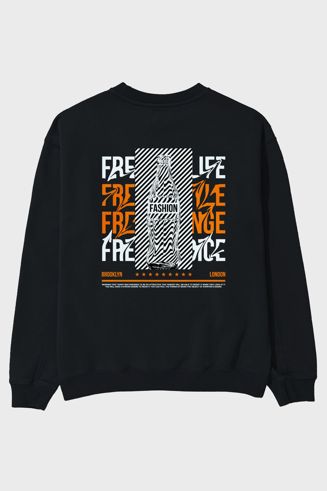 Freedom Life Arka Baskılı Oversize Sweatshirt Erkek Kadın Unisex
