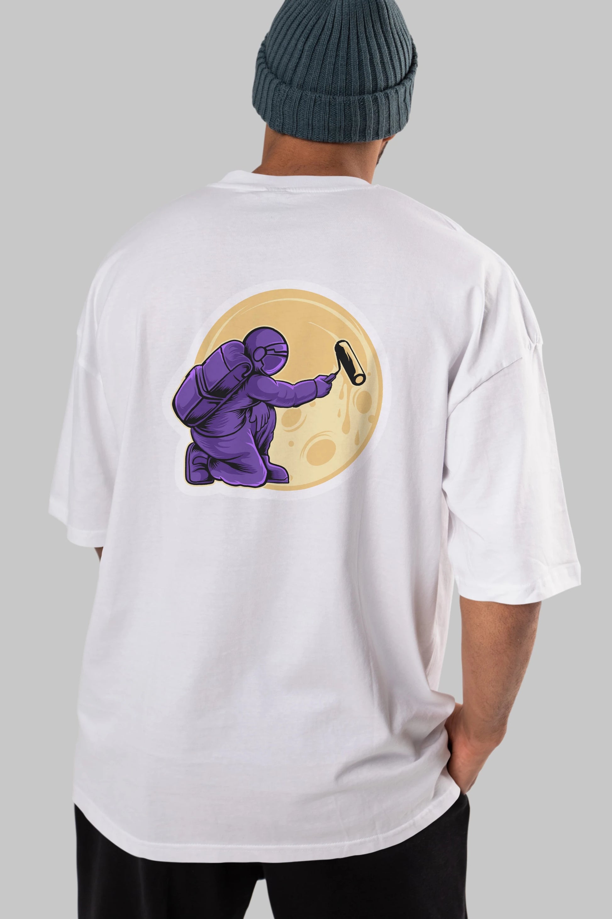Astropaint Sticker Arka Baskılı Oversize t-shirt Erkek Kadın Unisex