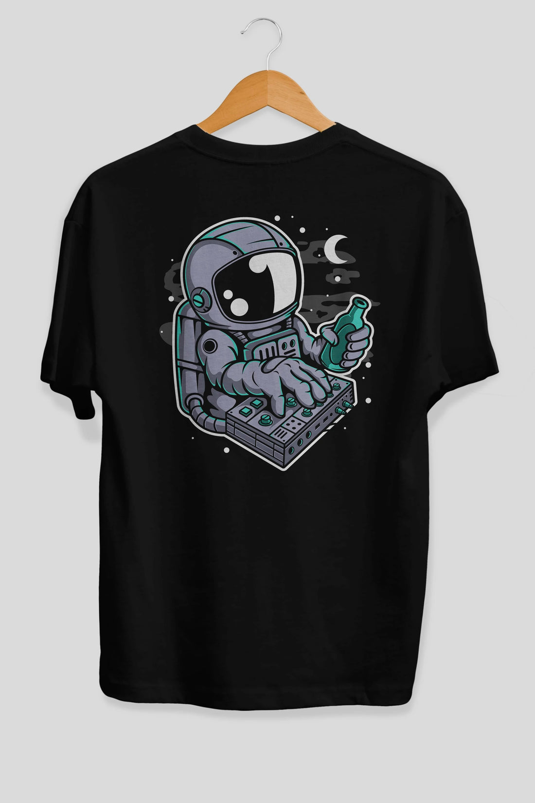Astronaut Synth Arka Baskılı Oversize t-shirt Erkek Kadın Unisex