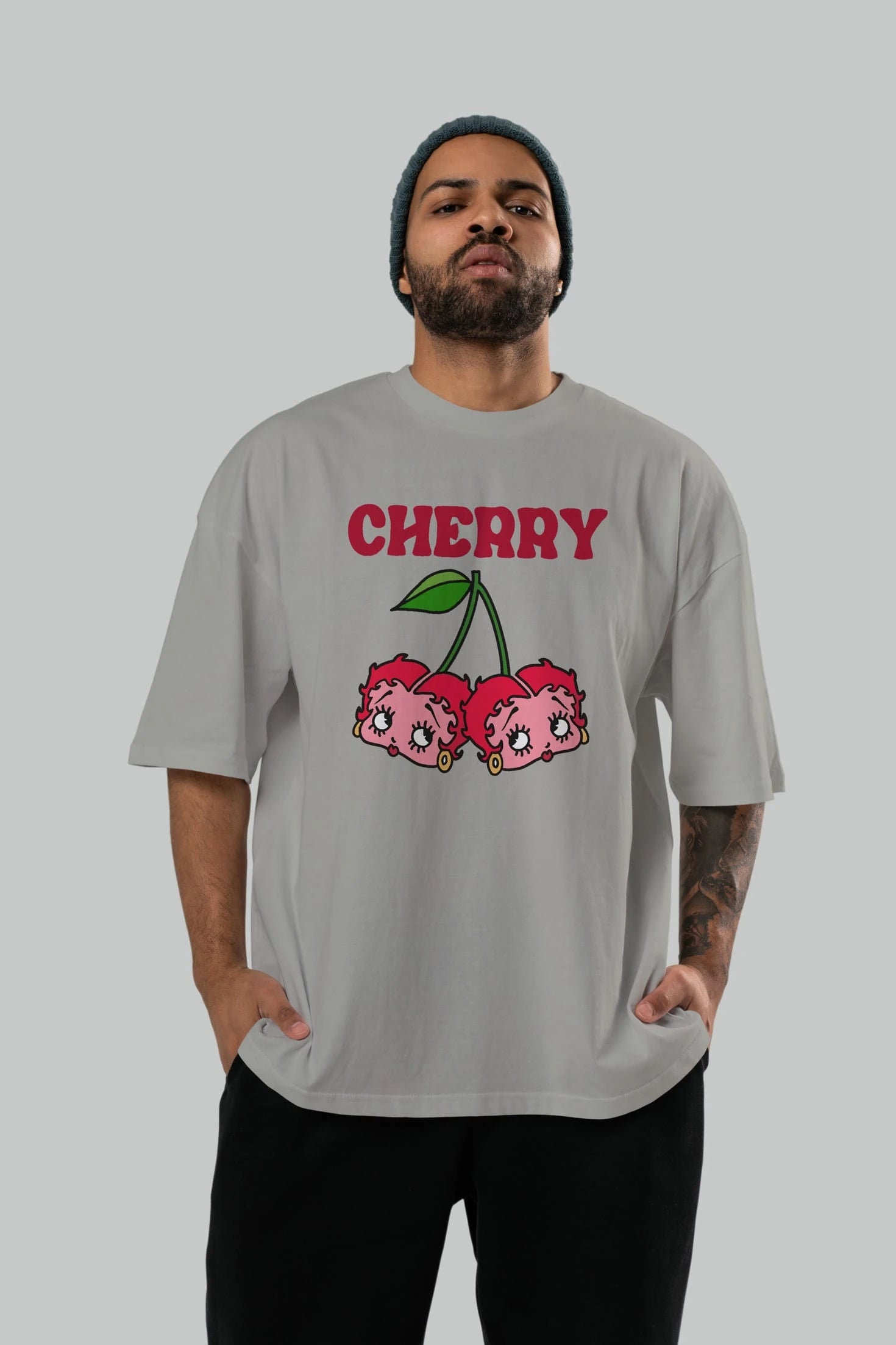 Cherry Cherries 10 Ön Baskılı Oversize t-shirt Erkek Kadın Pamuk Bisiklet Yaka tişort