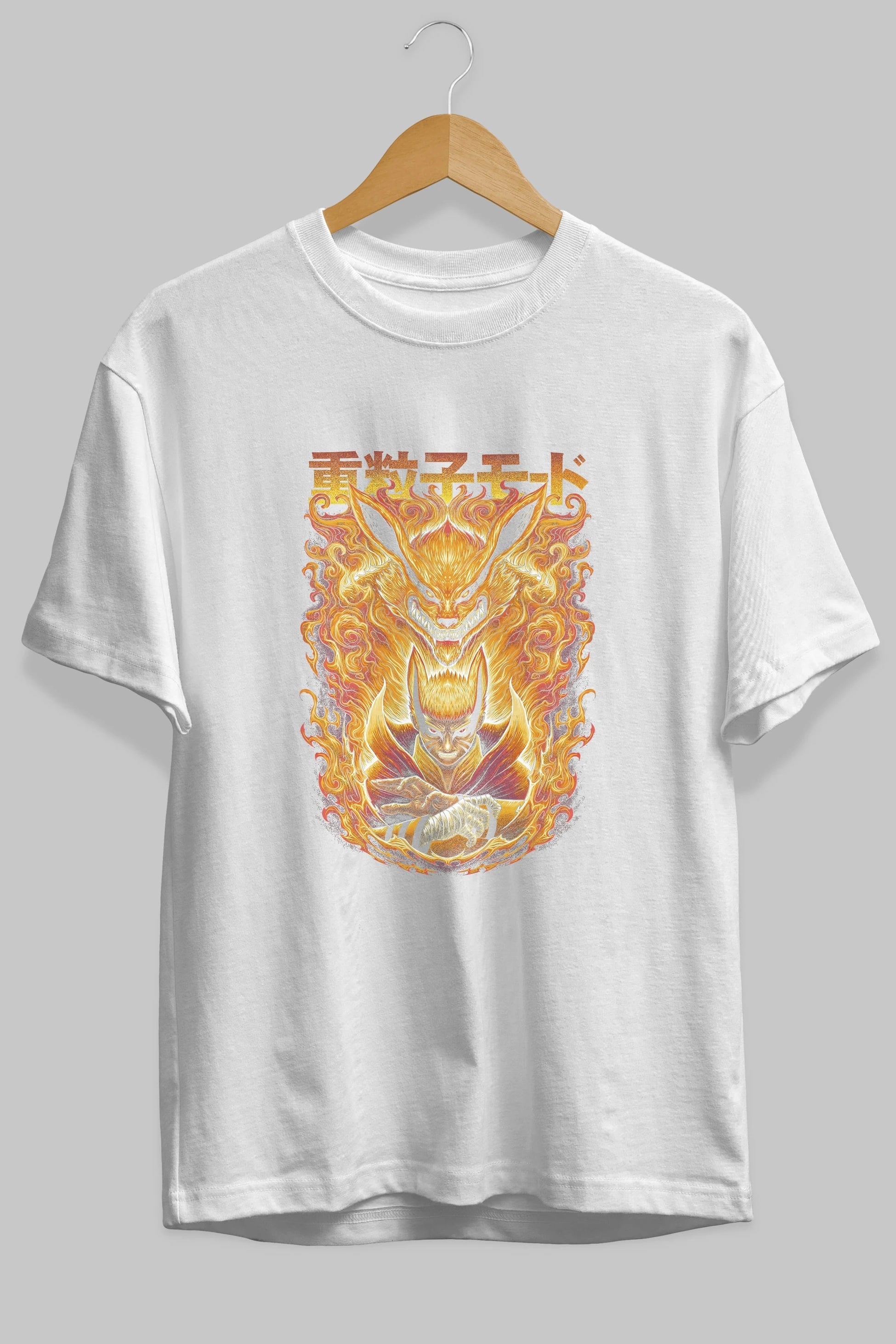 NARUTO KYUUBI 1 Anime Ön Baskılı Oversize t-shirt %100 pamuk Erkek Kadın Unisex