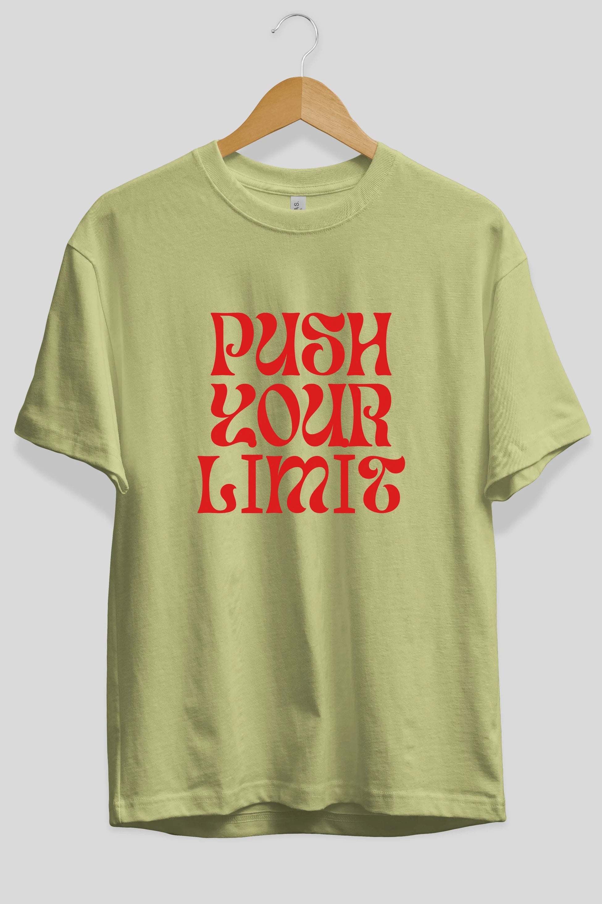 Push Your Limit Yazılı 2 Ön Baskılı Oversize t-shirt Erkek Kadın Unisex