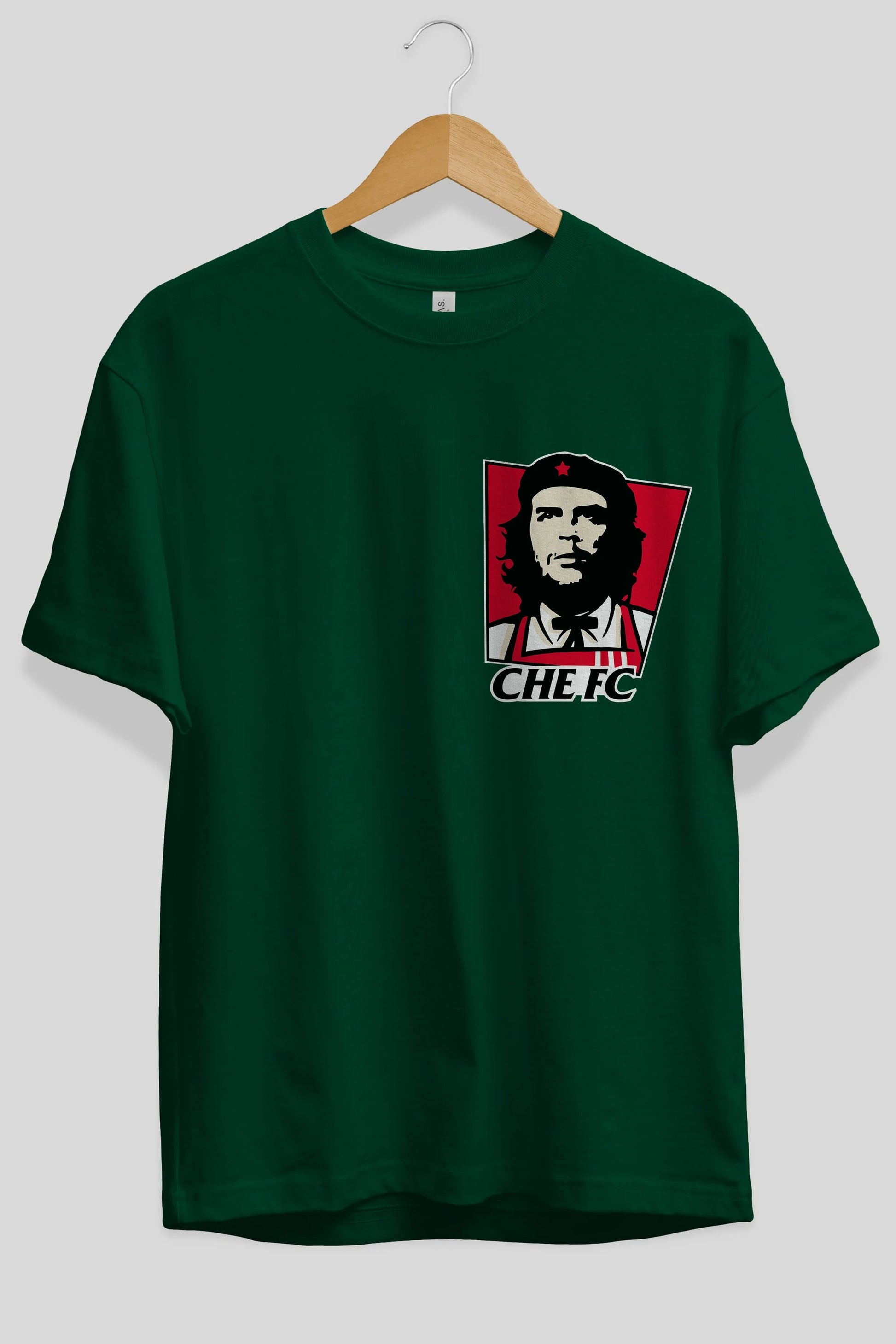 Che FC Ön Sol Baskılı Oversize t-shirt Erkek Kadın Unisex %100 Pamuk Bisiklet Yaka tişort