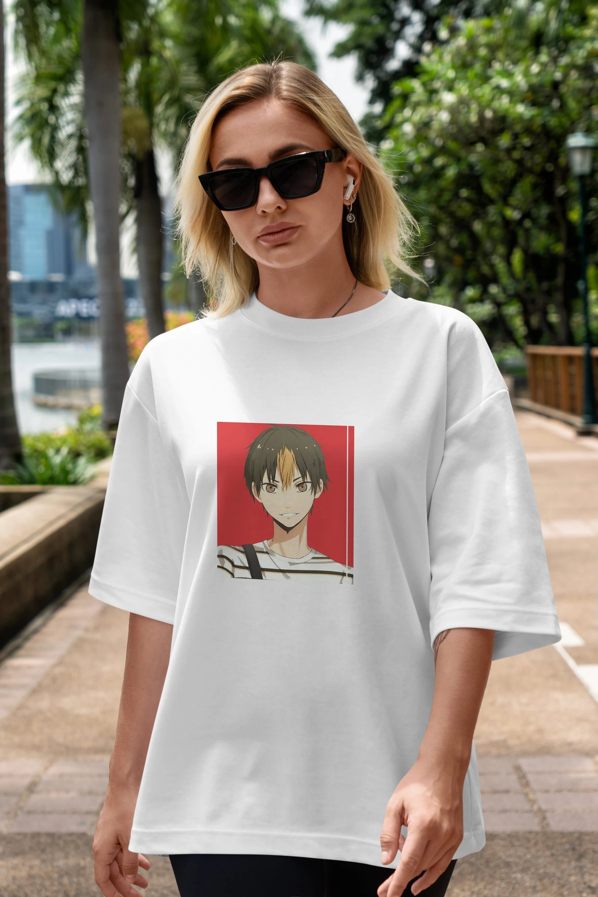 Yuu Nishinoya 1 Anime Ön Baskılı Oversize t-shirt %100 pamuk Erkek Kadın Unisex