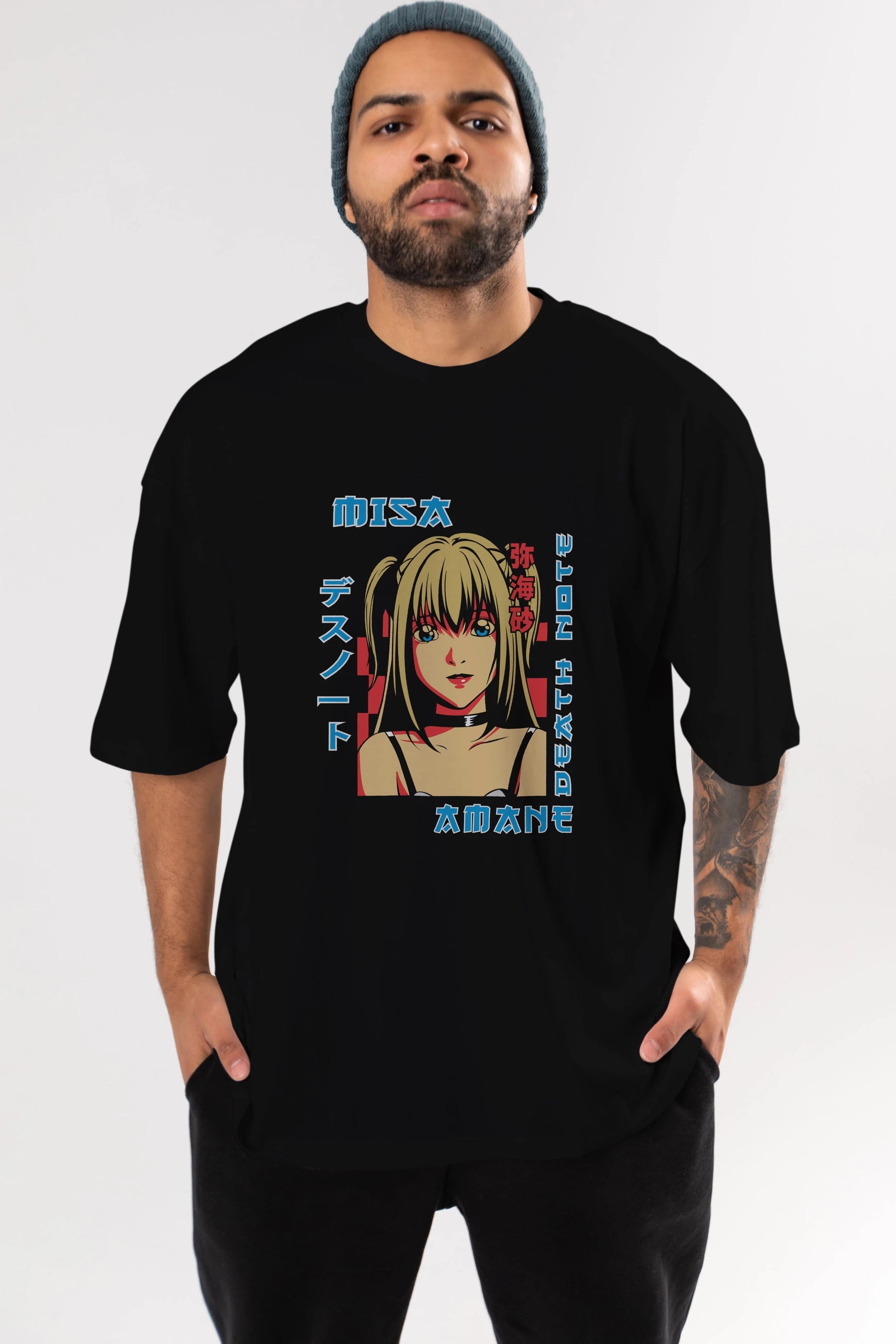 MISA-DEATH NOTE Anime Ön Baskılı Oversize t-shirt %100 pamuk Erkek Kadın Unisex