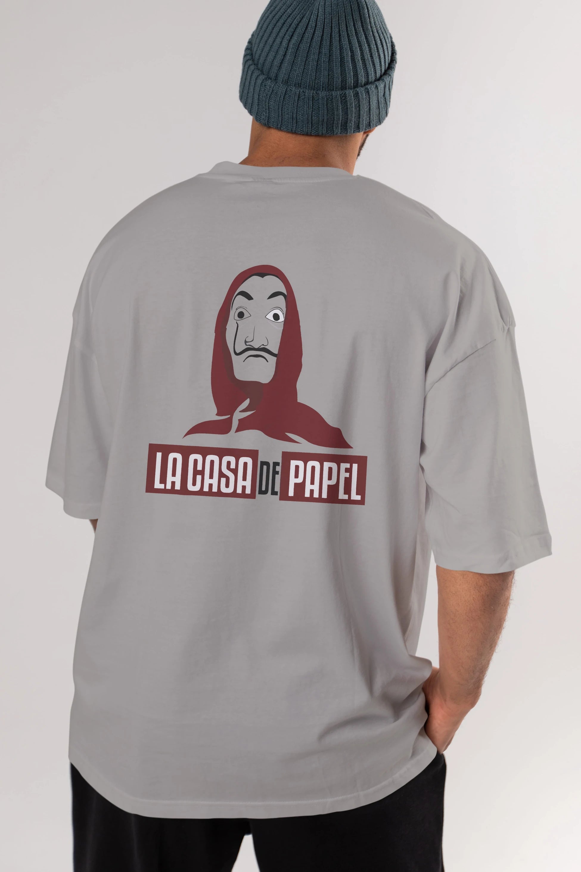 La Casa De Papel (1) Arka Baskılı Oversize t-shirt Erkek Kadın Unisex %100 Pamuk Bisiklet Yaka tişort