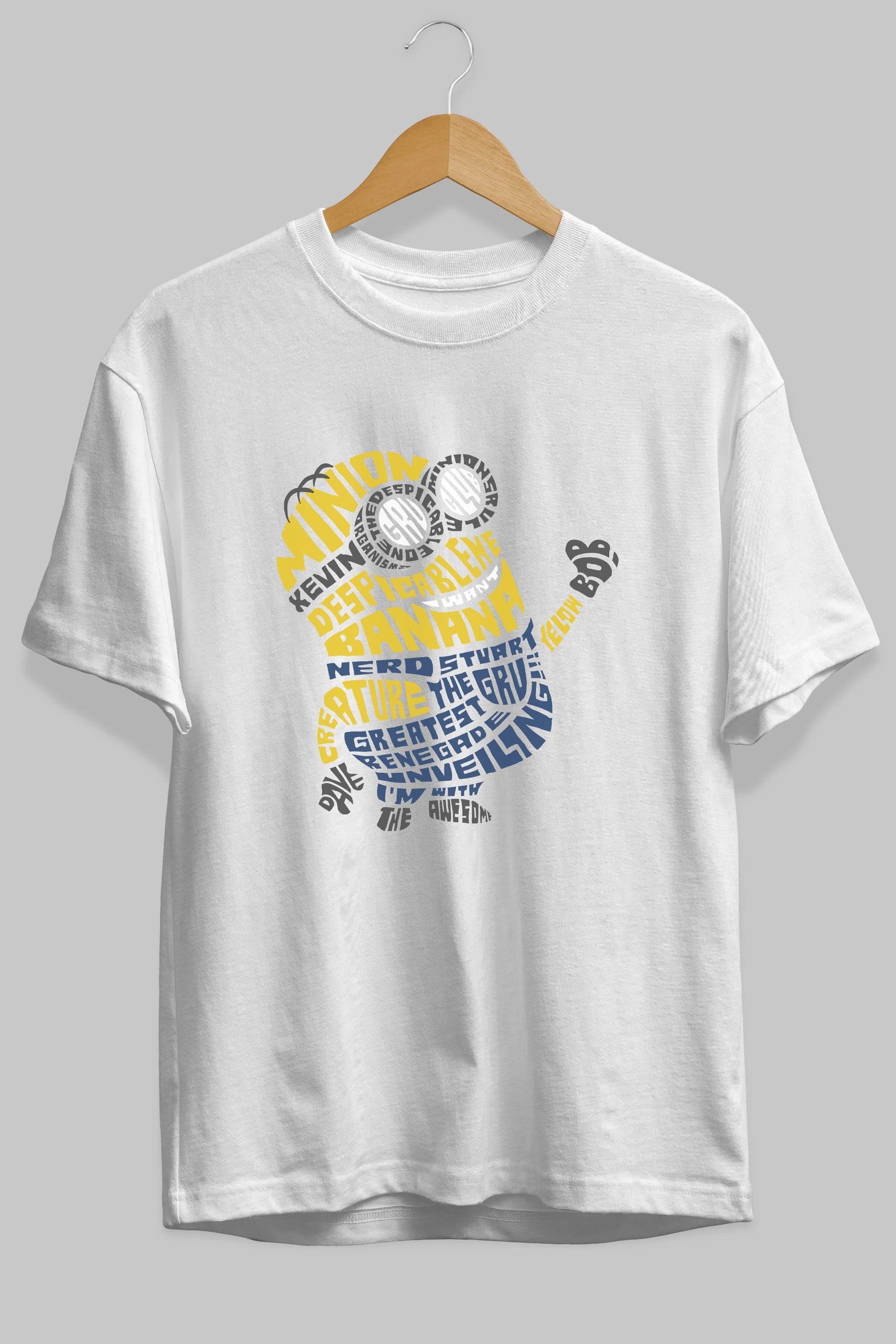 Minion Ön Baskılı Oversize t-shirt %100 pamuk Erkek Kadın Unisex