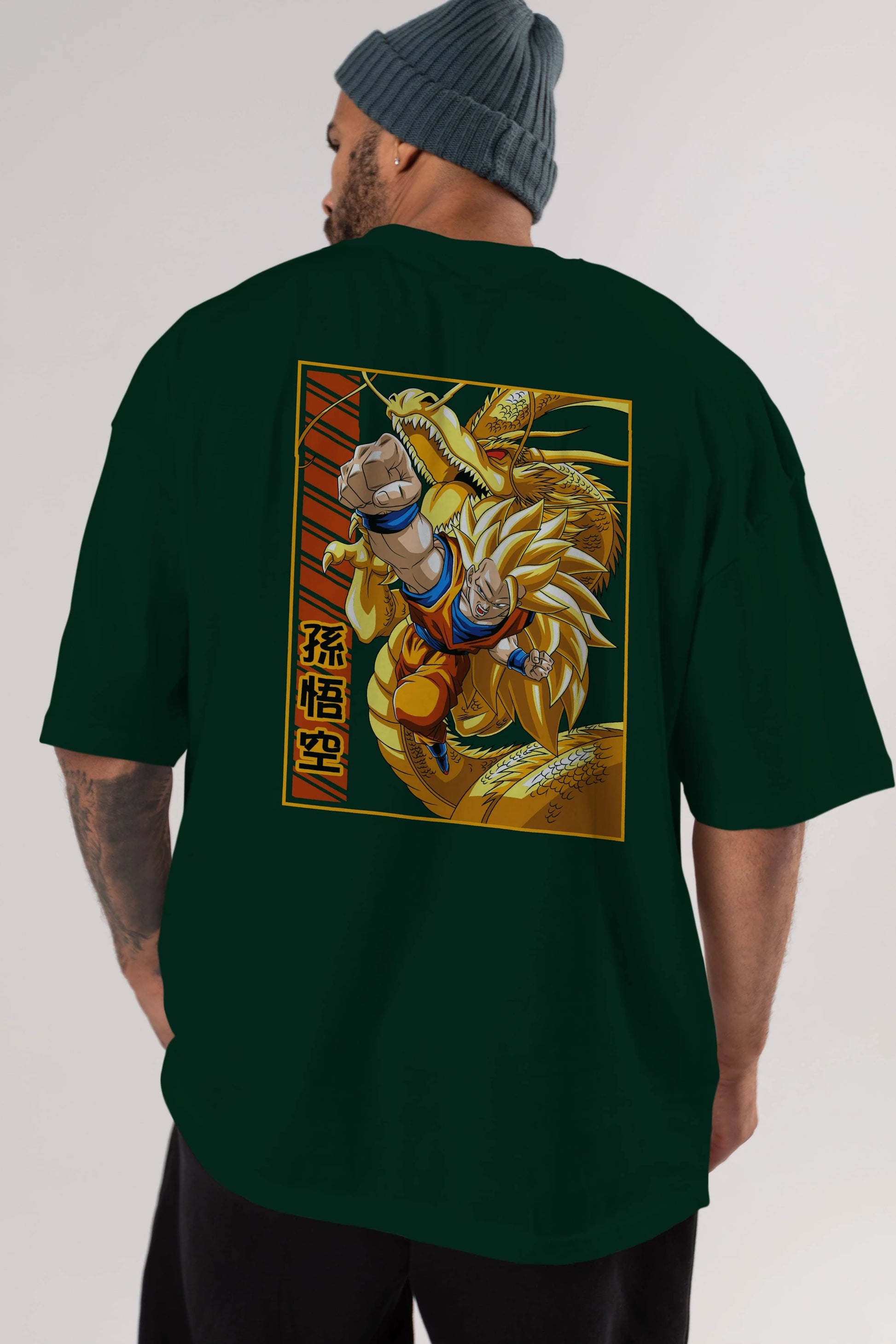 DragonBall Goku Anime Arka Baskılı Oversize t-shirt Erkek Kadın Unisex