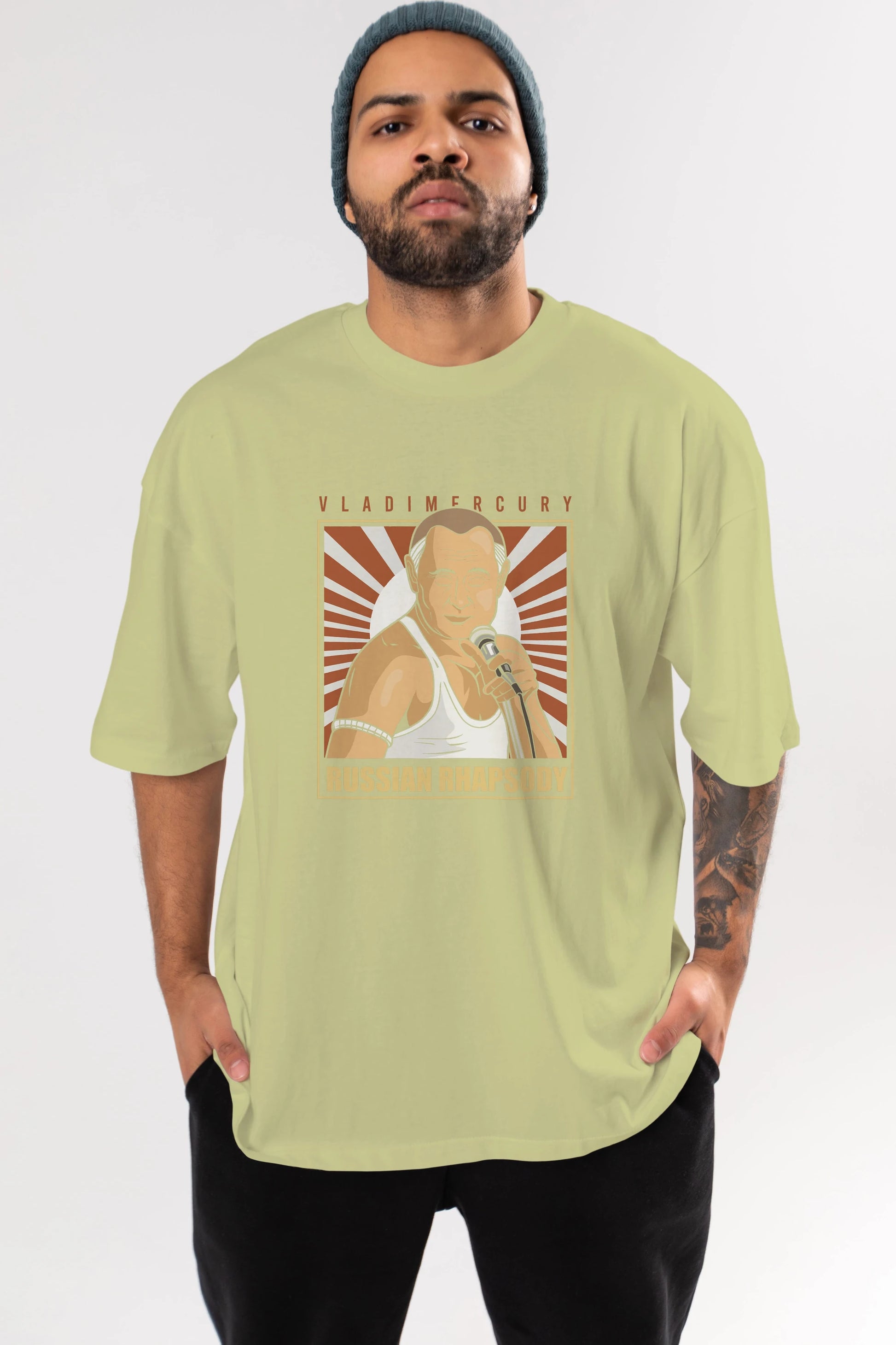Freddy Puttin Ön Baskılı Oversize t-shirt Erkek Kadın Unisex %100 Pamuk tişort