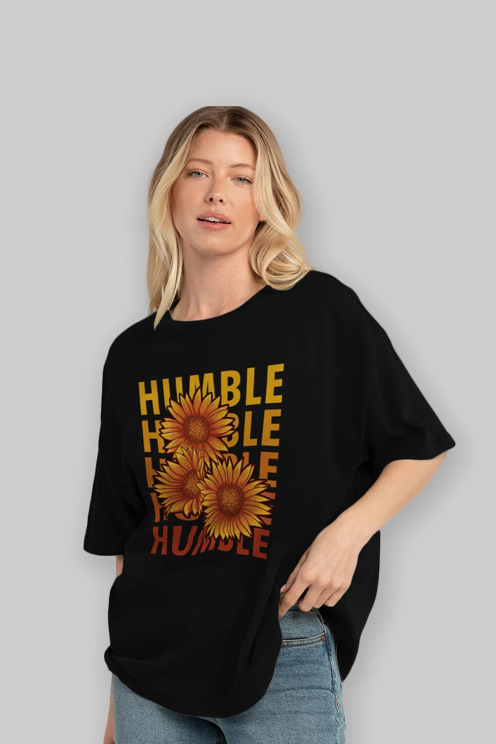 Humble 2 Ön Baskılı Oversize t-shirt Erkek Kadın Unisex