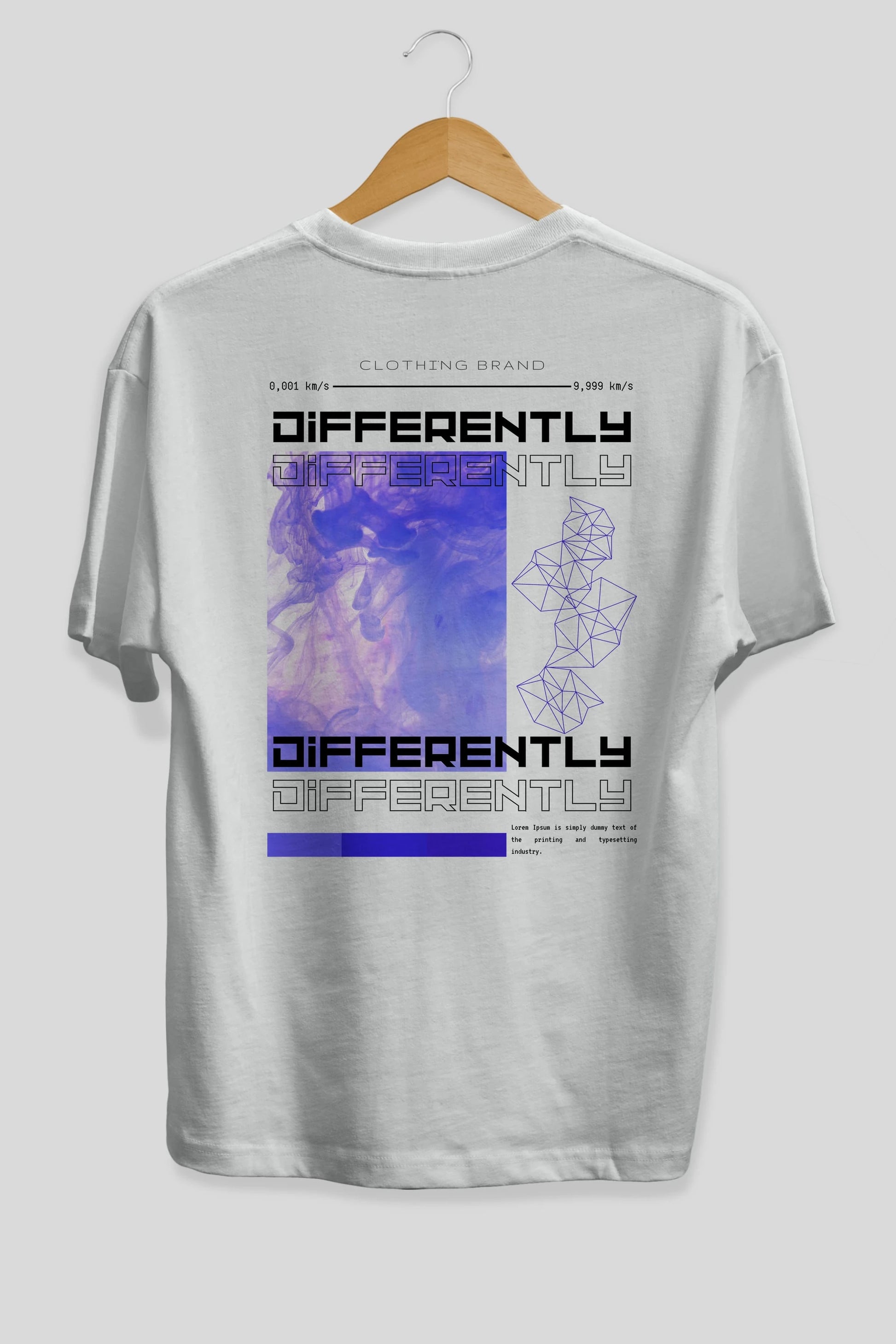 Differently Yazılı Arka Baskılı Oversize t-shirt Erkek Kadın Unisex