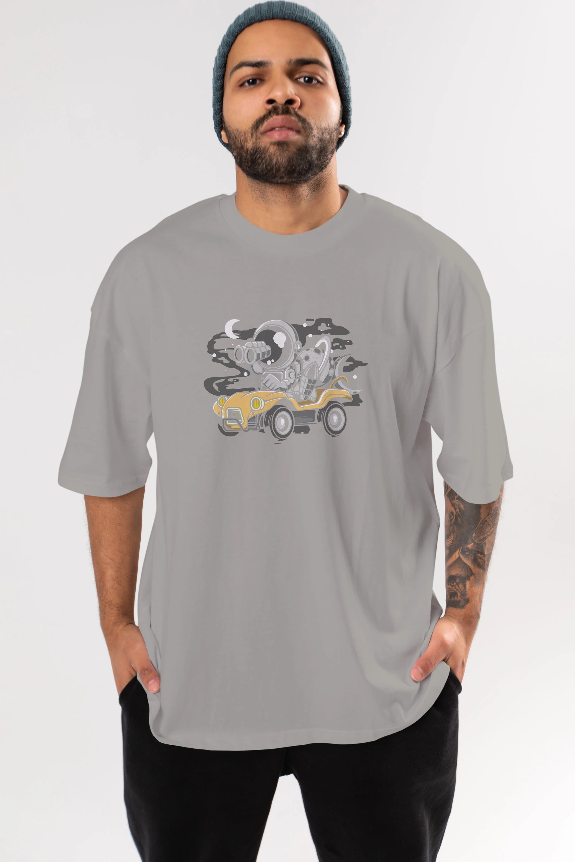 Astronaut Adventure Ön Baskılı Oversize t-shirt Erkek Kadın Unisex