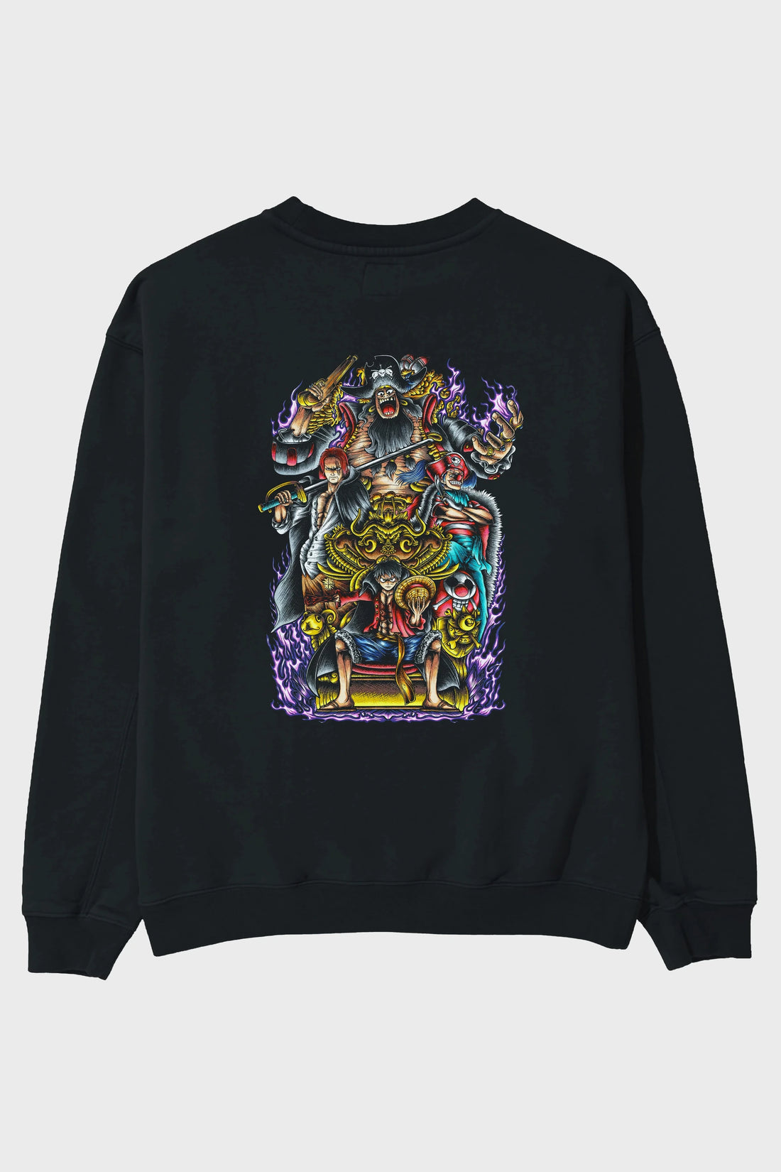 ONE PIECE (8) Anime Arka Baskılı Oversize Sweatshirt Erkek Kadın Unisex