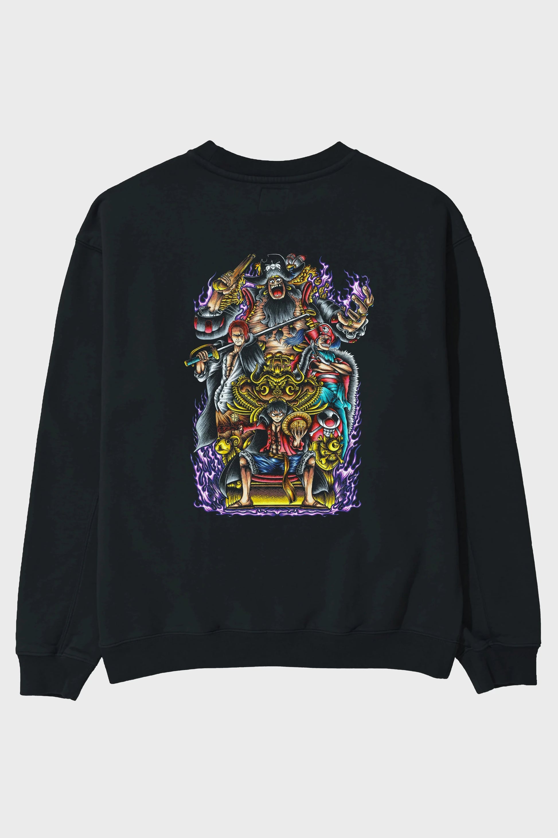 ONE PIECE (8) Anime Arka Baskılı Oversize Sweatshirt Erkek Kadın Unisex