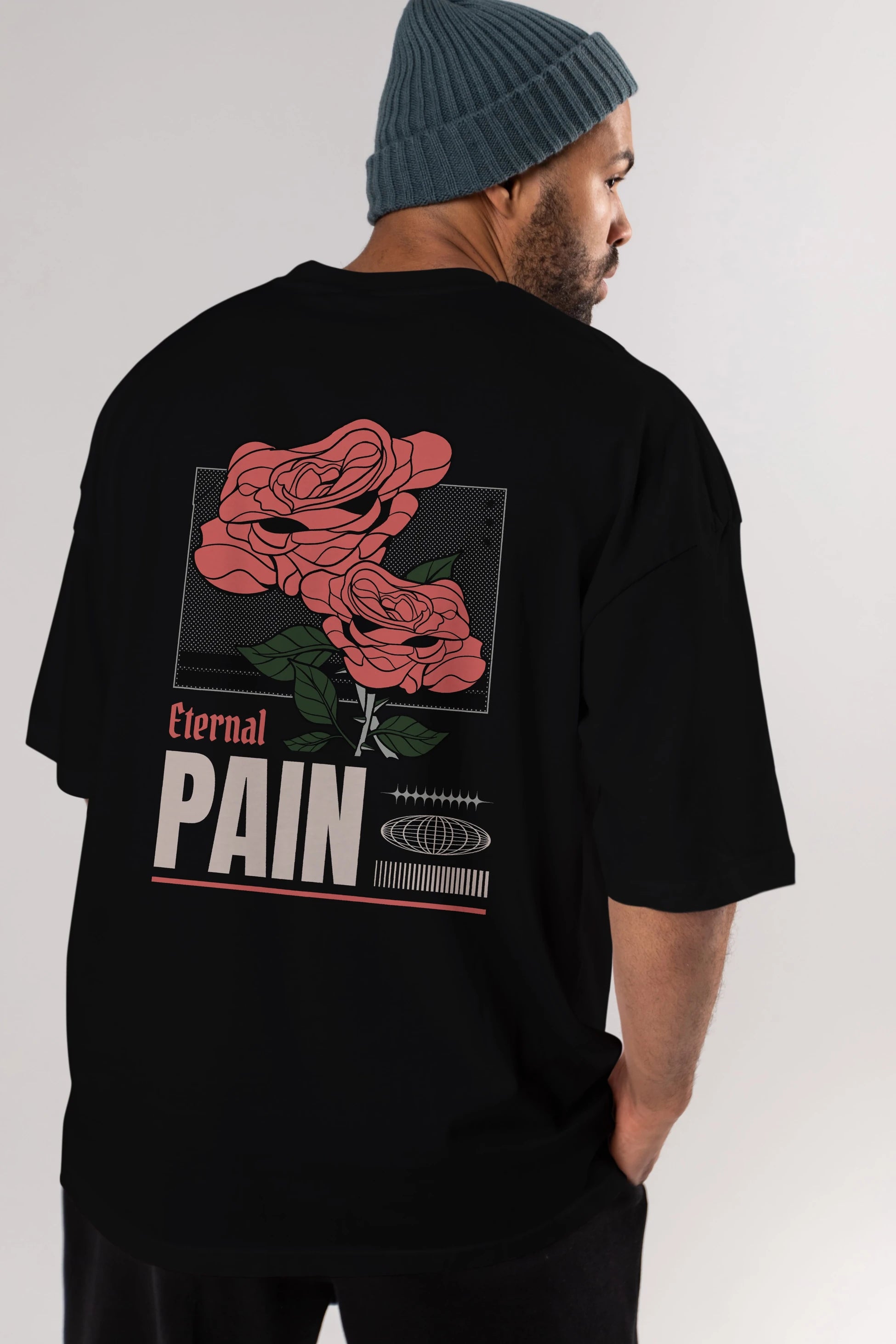 Eternal Pain Arka Baskılı Oversize t-shirt Erkek Kadın Unisex