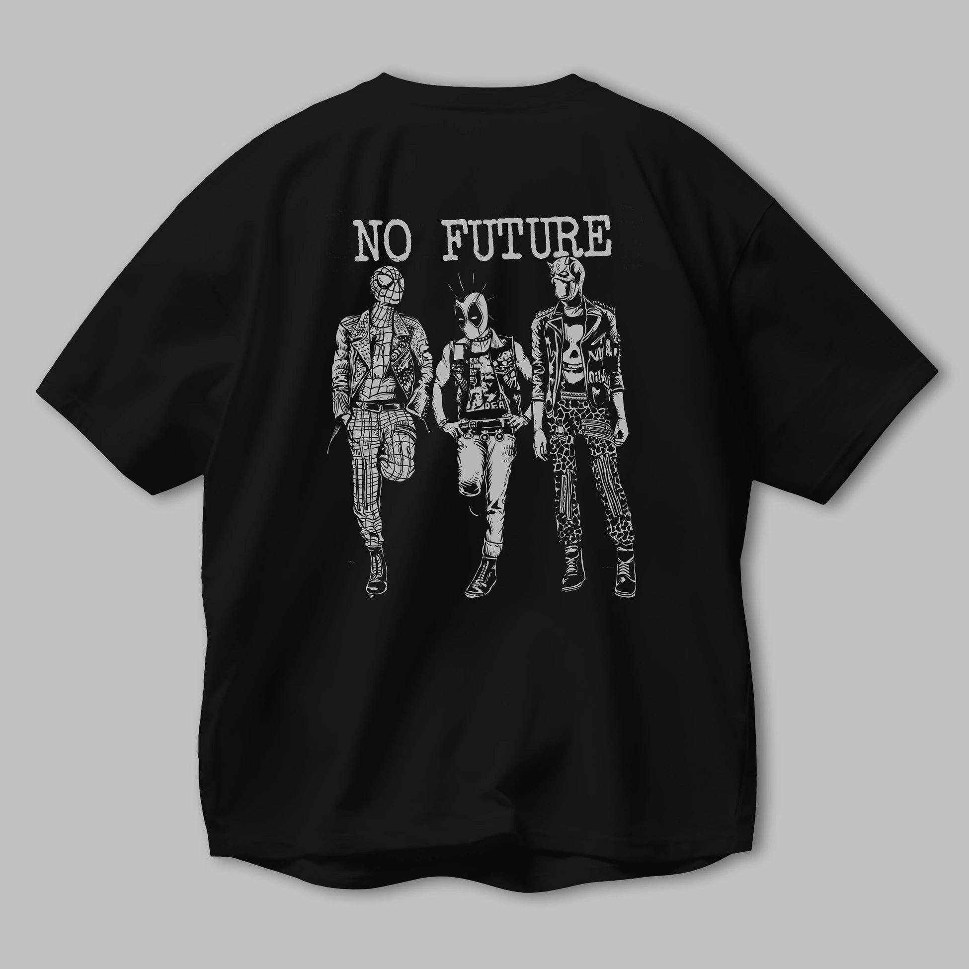 No Future Arka Baskılı Oversize t-shirt Erkek Kadın Unisex %100 Pamuk
