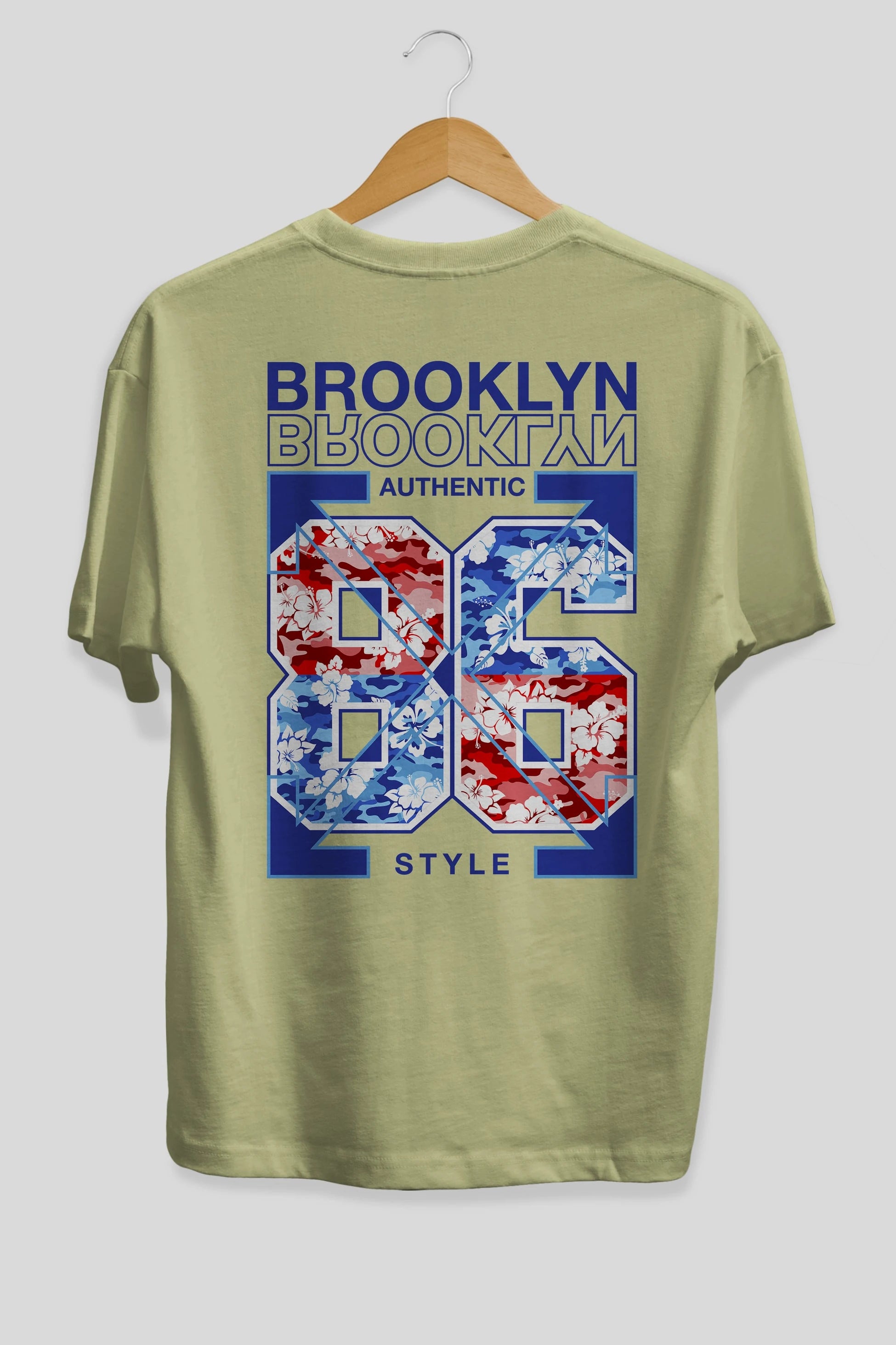 Brooklyn 86 Style Arka Baskılı Oversize t-shirt Erkek Kadın Unisex