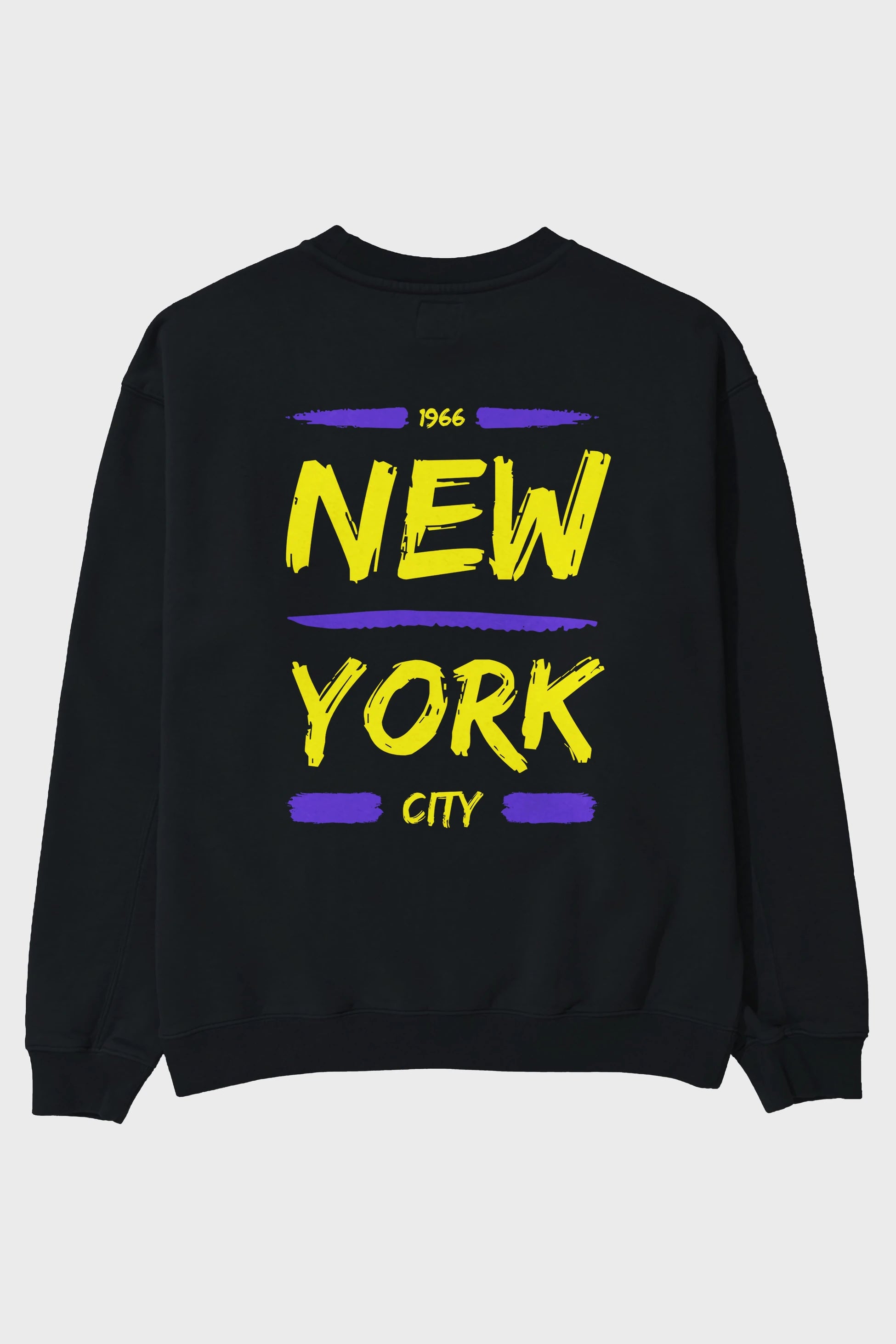 New York City 2 Arka Baskılı Oversize Sweatshirt Erkek Kadın Unisex