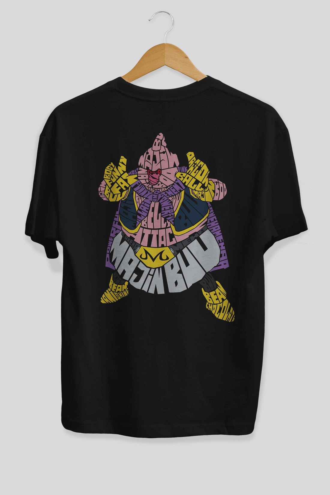 Majin Buu Arka Baskılı Oversize t-shirt %100 pamuk Erkek Kadın Unisex