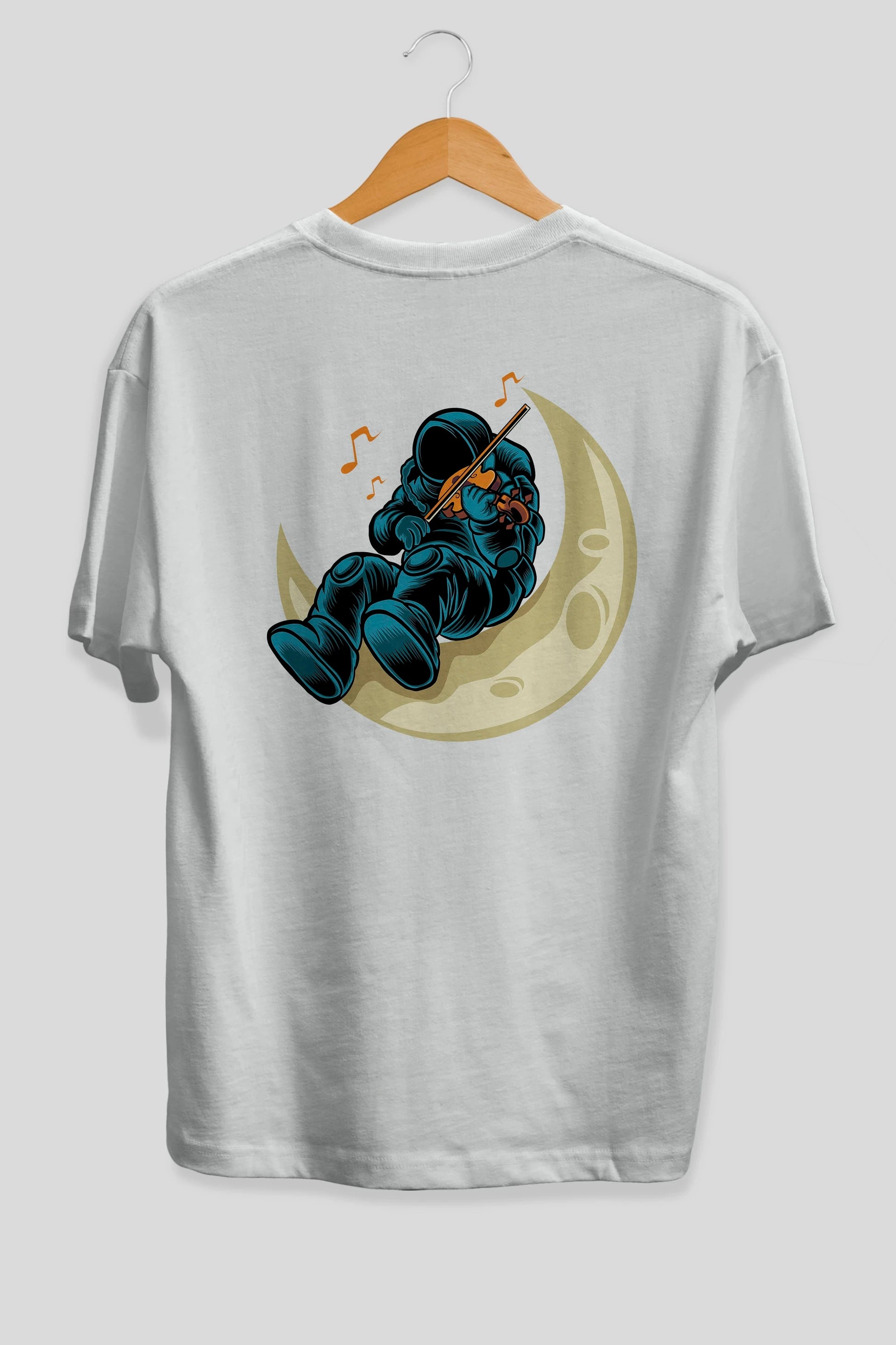 Playing Vionist in Space Arka Baskılı Oversize t-shirt Erkek Kadın Unisex